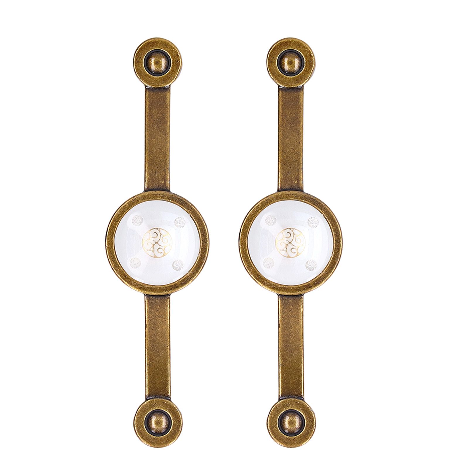 2 Pcs Zinc Alloy Antique Copper Handle European Modern Pastoral Color Acrylic Handle for Cabinet DrawerWhite - Image 2