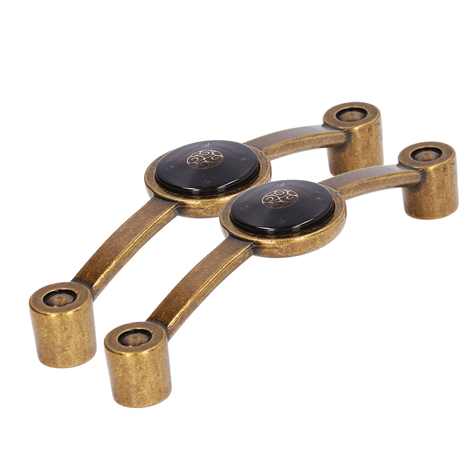2 Pcs Zinc Alloy Antique Copper Handle European Modern Pastoral Color Acrylic Handle for Cabinet DrawerBrown - Image 6