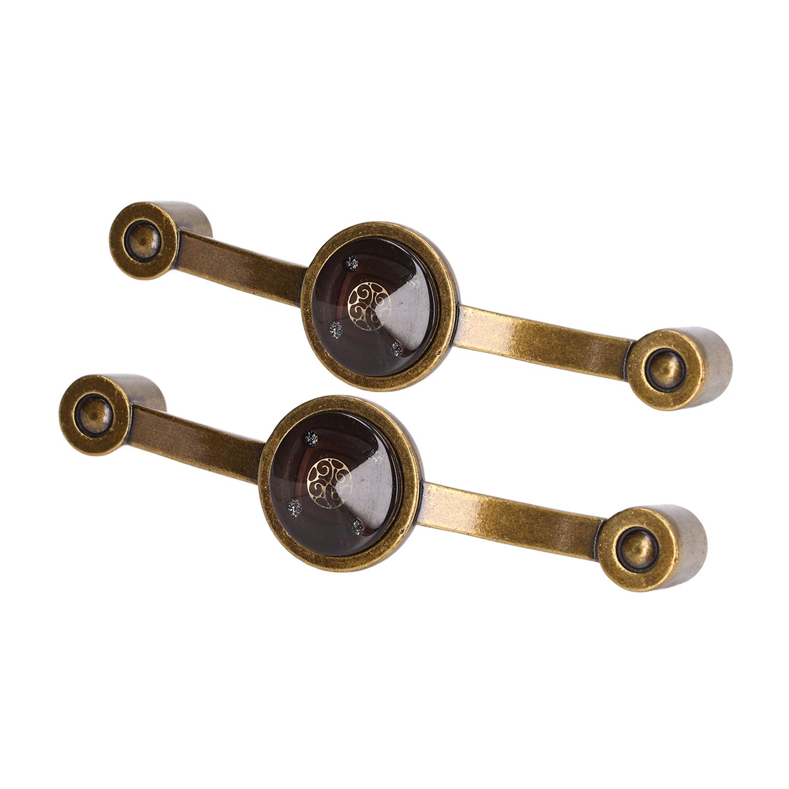 2 Pcs Zinc Alloy Antique Copper Handle European Modern Pastoral Color Acrylic Handle for Cabinet DrawerBrown - Image 7