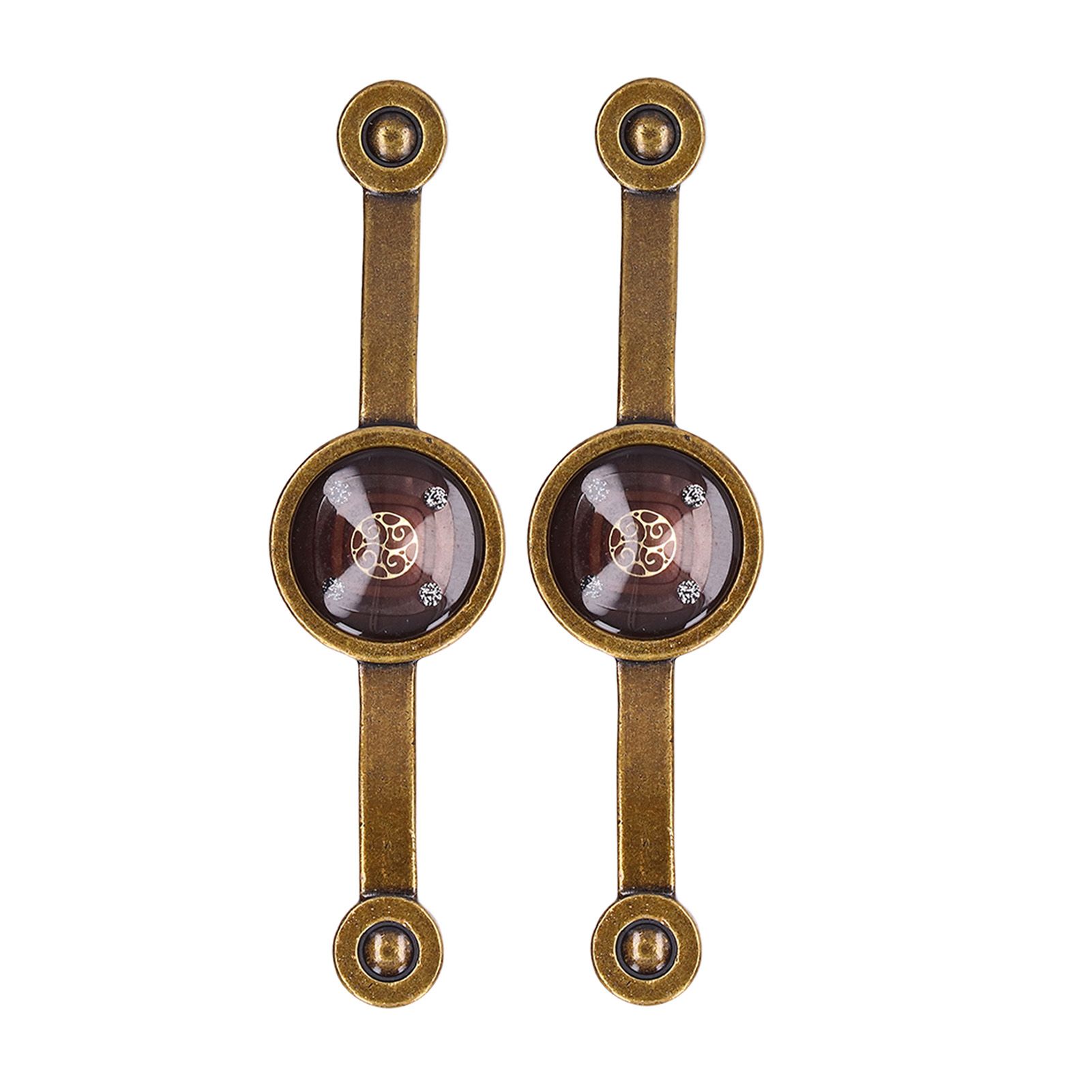 2 Pcs Zinc Alloy Antique Copper Handle European Modern Pastoral Color Acrylic Handle for Cabinet DrawerBrown - Image 8