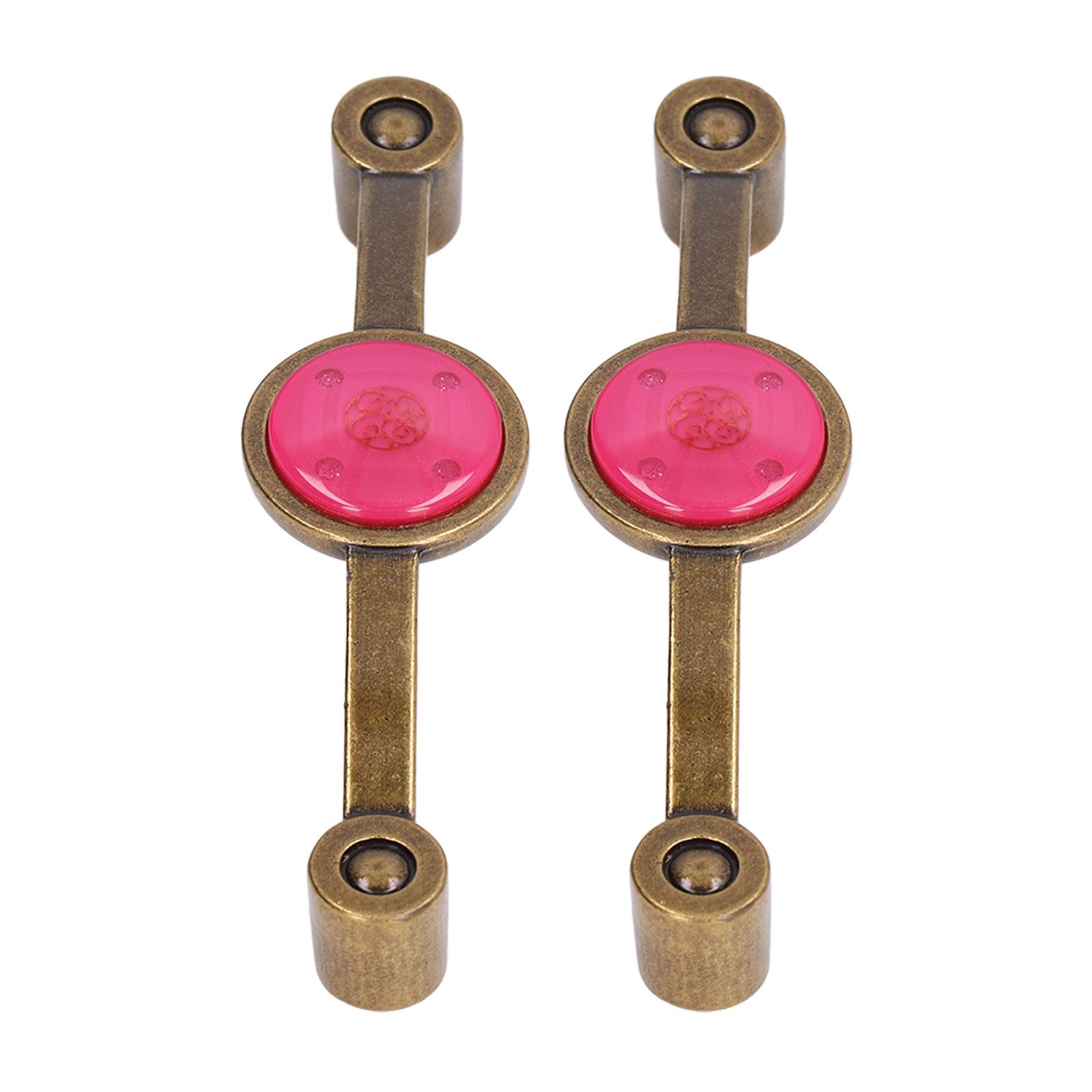 2 Pcs Zinc Alloy Antique Copper Handle European Modern Pastoral Color Acrylic Handle for Cabinet DrawerPink - Image 4