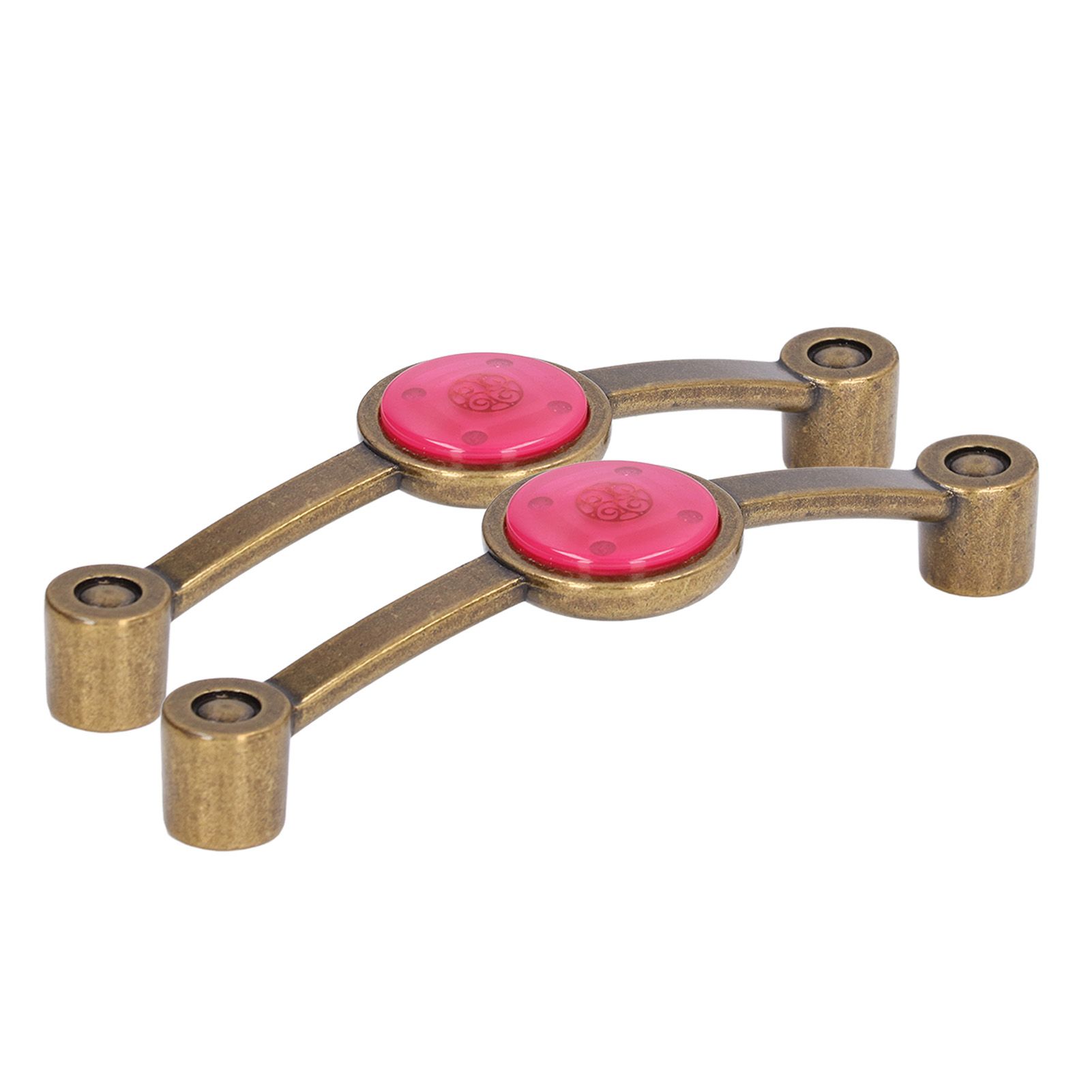 2 Pcs Zinc Alloy Antique Copper Handle European Modern Pastoral Color Acrylic Handle for Cabinet DrawerPink - Image 5