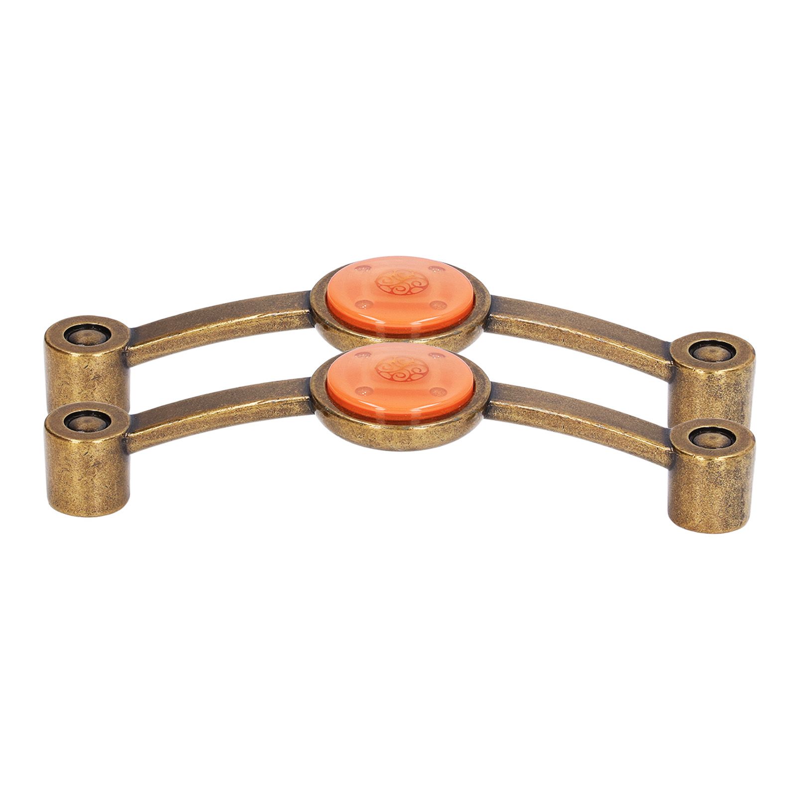 2 Pcs Zinc Alloy Antique Copper Handle European Modern Pastoral Color Acrylic Handle for Cabinet DrawerOrange - Image 6