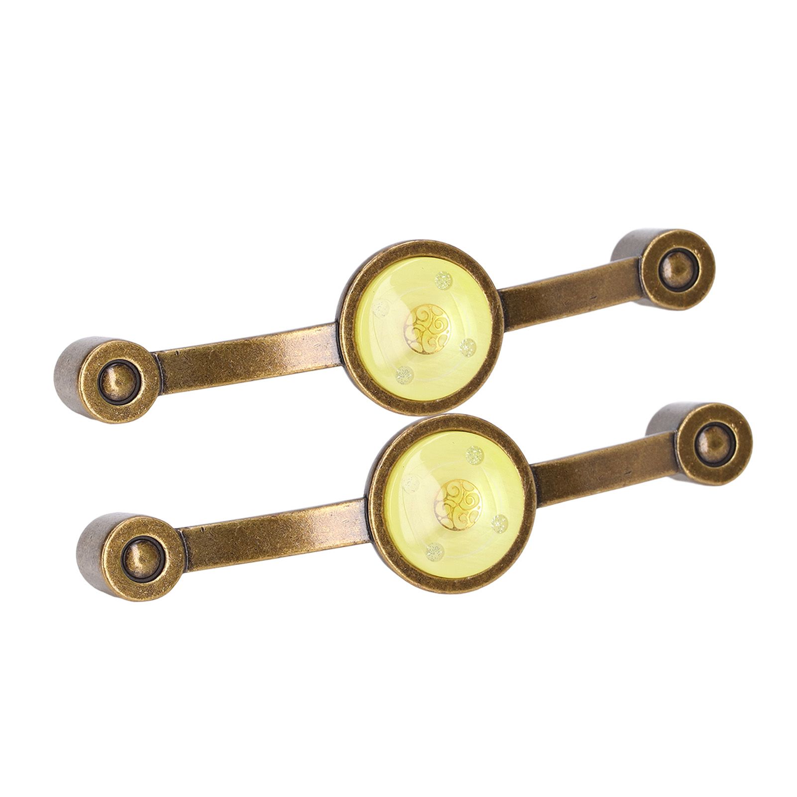 2 Pcs Zinc Alloy Antique Copper Handle European Modern Pastoral Color Acrylic Handle for Cabinet DrawerYellow - Image 8