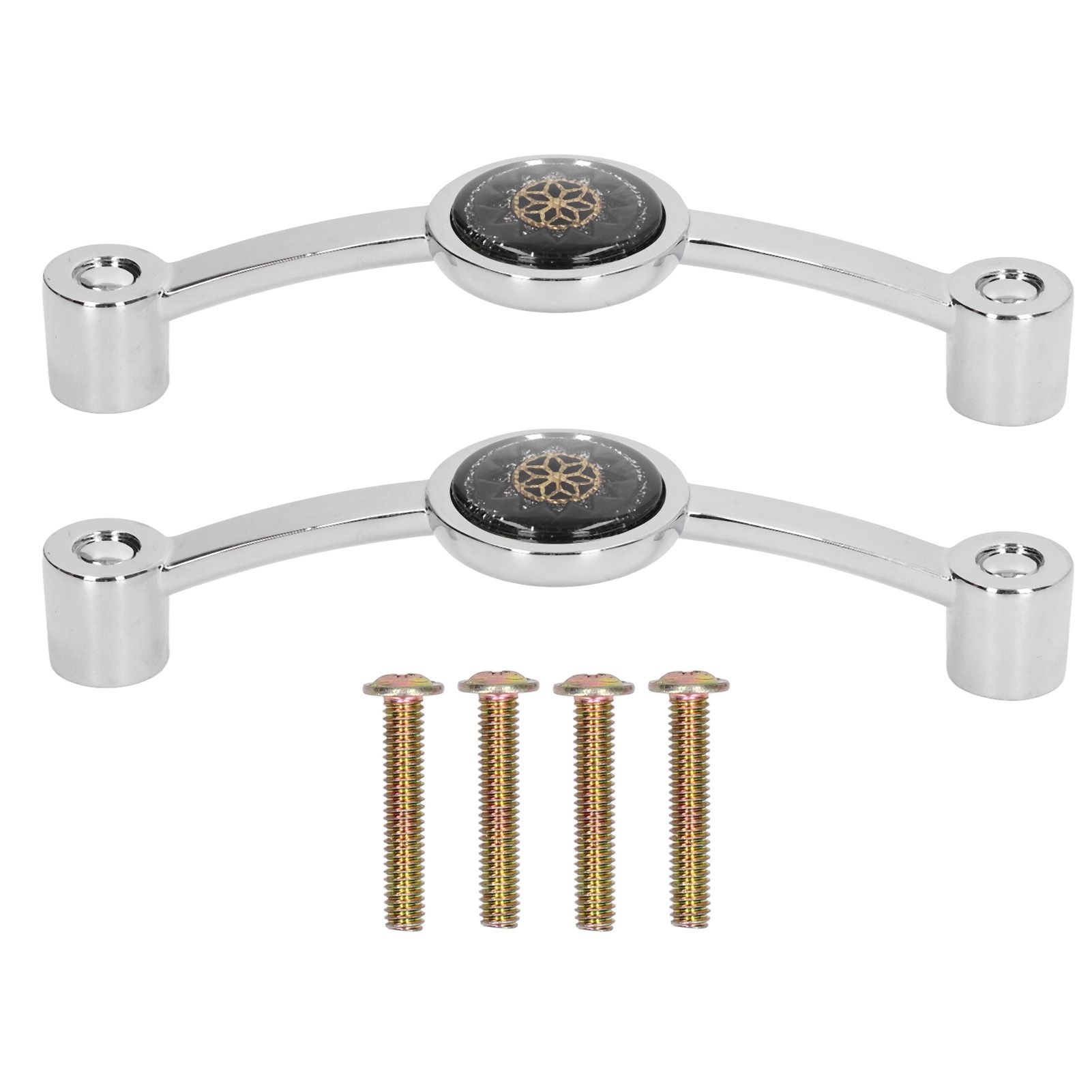 2PCS Door Handle Zinc Alloy Modern Wardrobe Cabinet Drawer Pull Handle for Home FurnitureBlack - Image 1