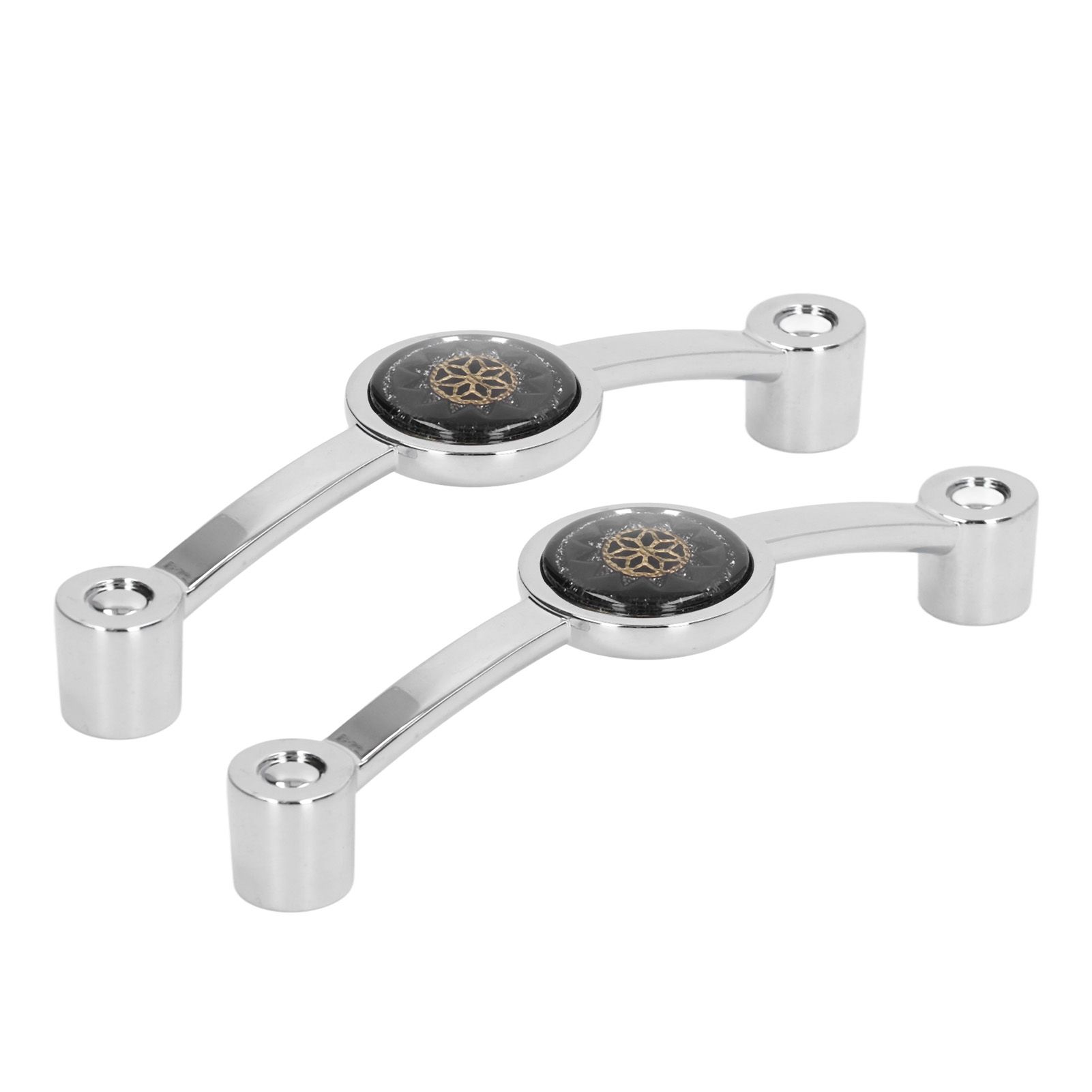 2PCS Door Handle Zinc Alloy Modern Wardrobe Cabinet Drawer Pull Handle for Home FurnitureBlack - Image 2