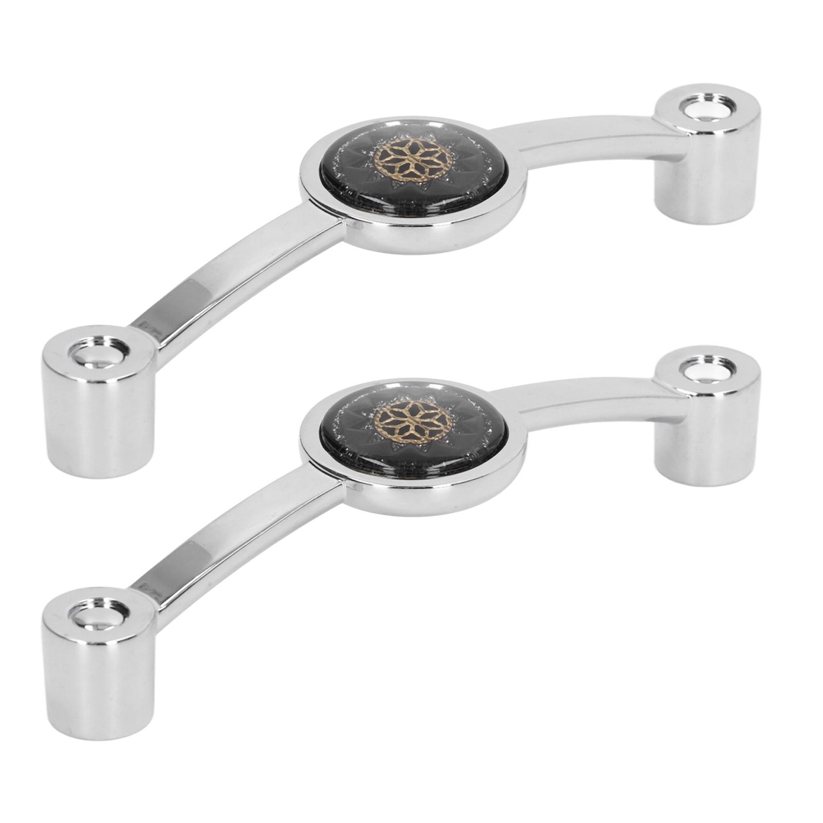 2PCS Door Handle Zinc Alloy Modern Wardrobe Cabinet Drawer Pull Handle for Home FurnitureBlack - Image 3