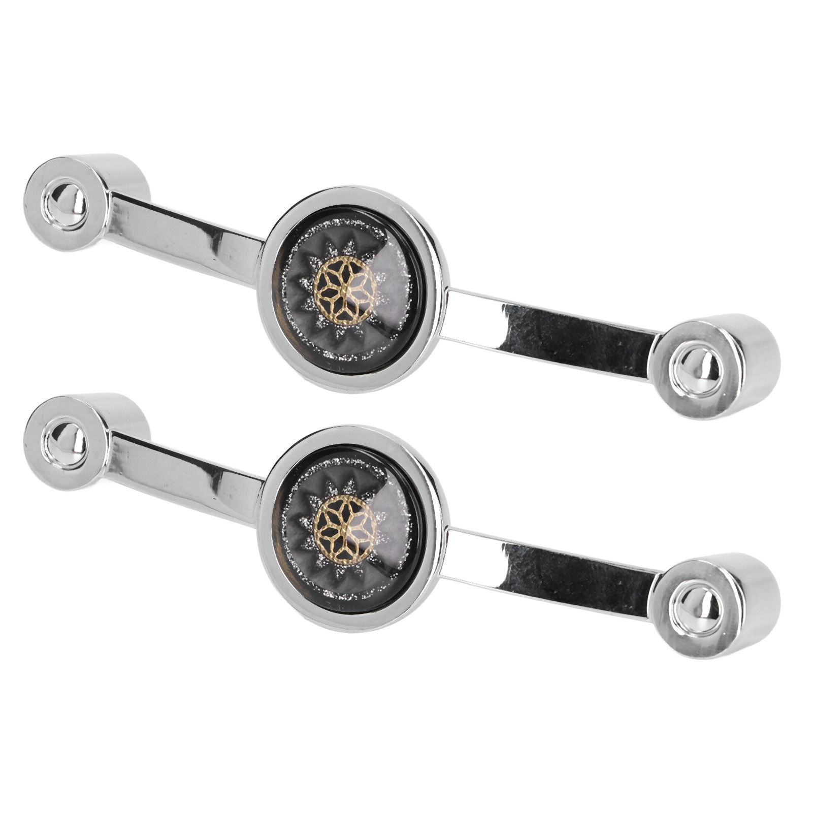 2PCS Door Handle Zinc Alloy Modern Wardrobe Cabinet Drawer Pull Handle for Home FurnitureBlack - Image 4
