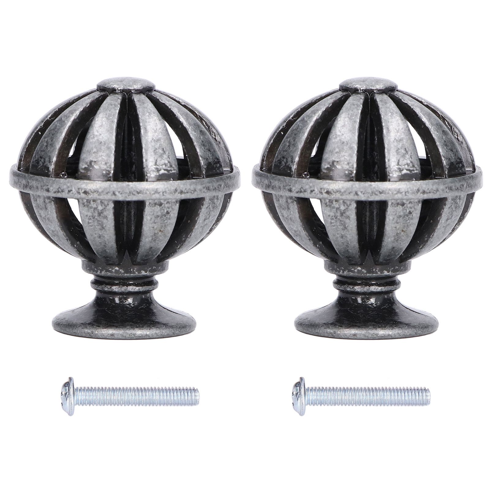 2Set Cabinet Knob Birdcage Hollow Closet Drawer Knob Zinc Alloy Wardrobe Knob for Home Decoration366 Birdcag Antique Silver - Image 1