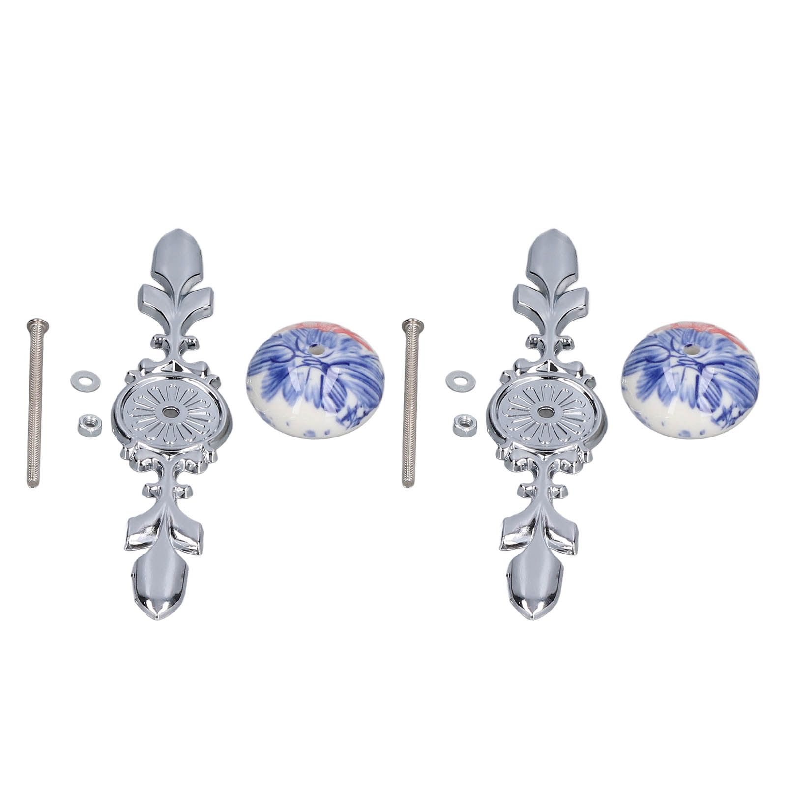 2pcs/set Ceramic Cabinet Handle Modern Simple Style Hand Painted Ceramic Cabinet Knobs1060D Plantain Blue and White Porcelain - Image 2