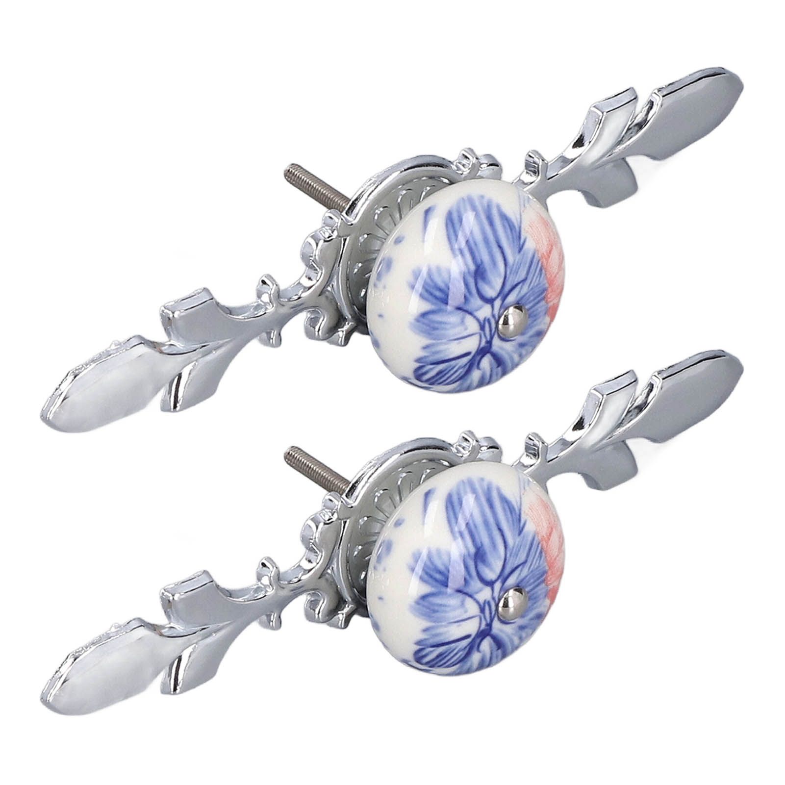 2pcs/set Ceramic Cabinet Handle Modern Simple Style Hand Painted Ceramic Cabinet Knobs1060D Plantain Blue and White Porcelain - Image 4
