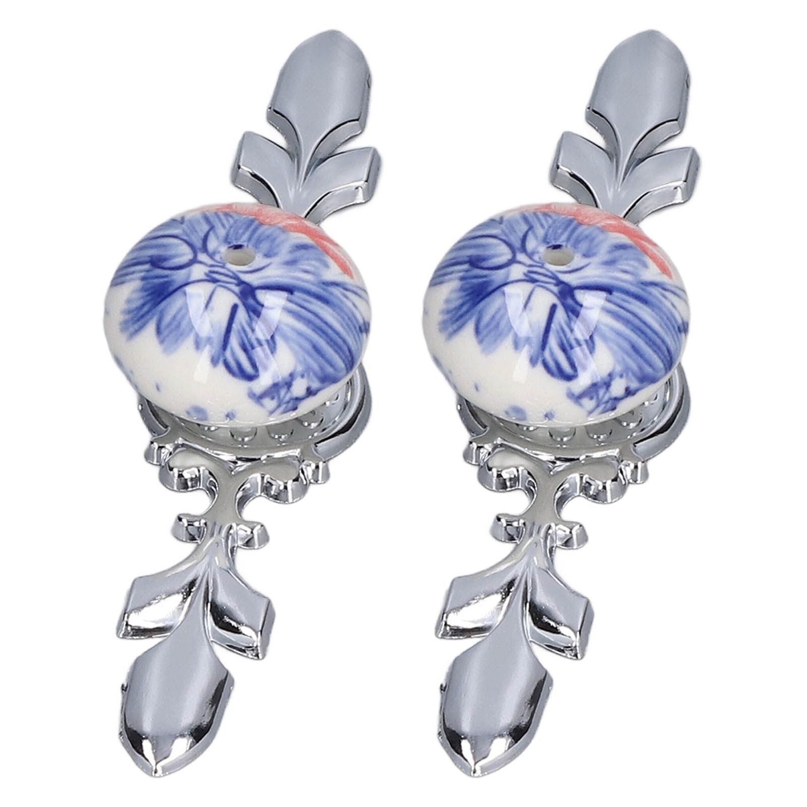 2pcs/set Ceramic Cabinet Handle Modern Simple Style Hand Painted Ceramic Cabinet Knobs1060D Plantain Blue and White Porcelain - Image 5