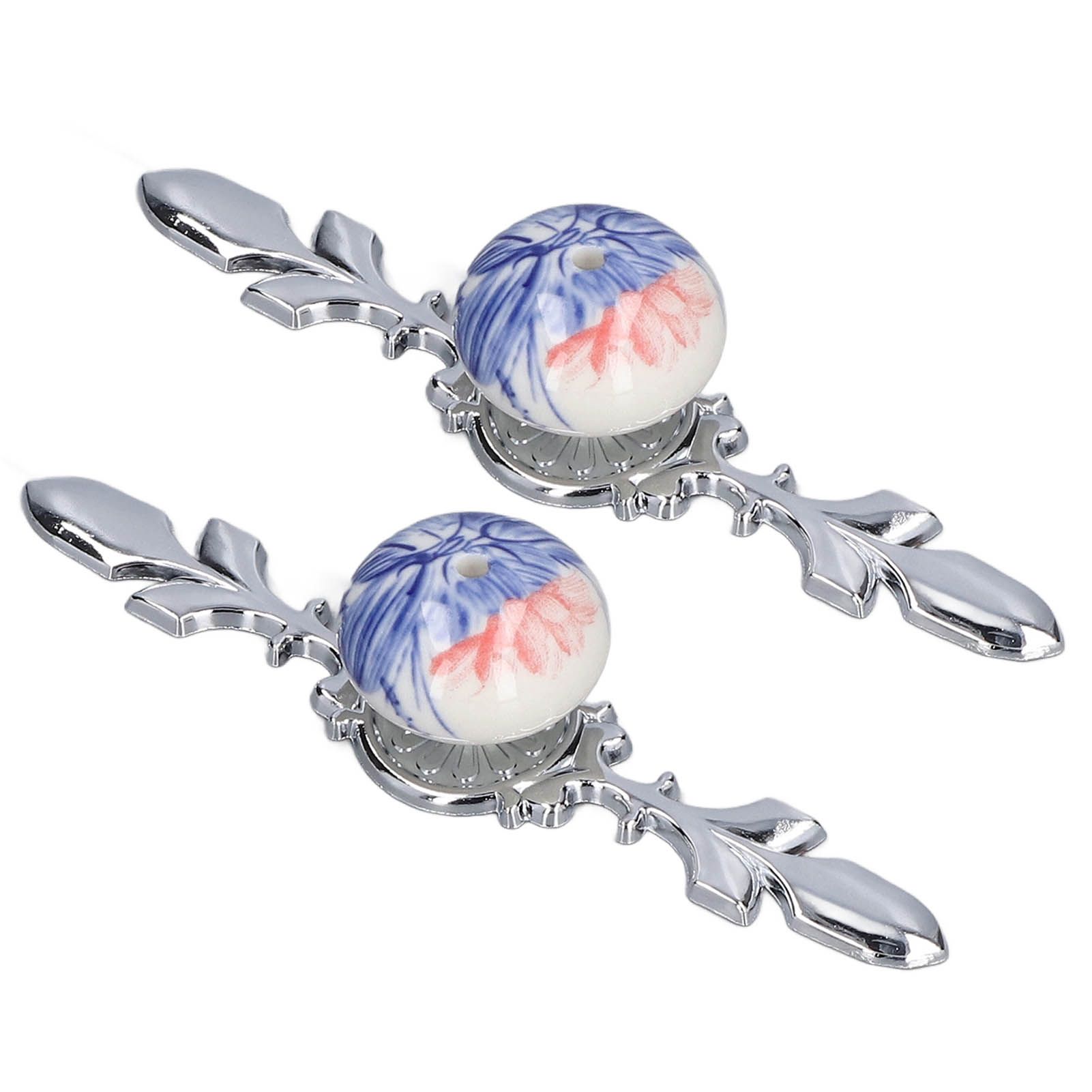 2pcs/set Ceramic Cabinet Handle Modern Simple Style Hand Painted Ceramic Cabinet Knobs1060D Plantain Blue and White Porcelain - Image 6