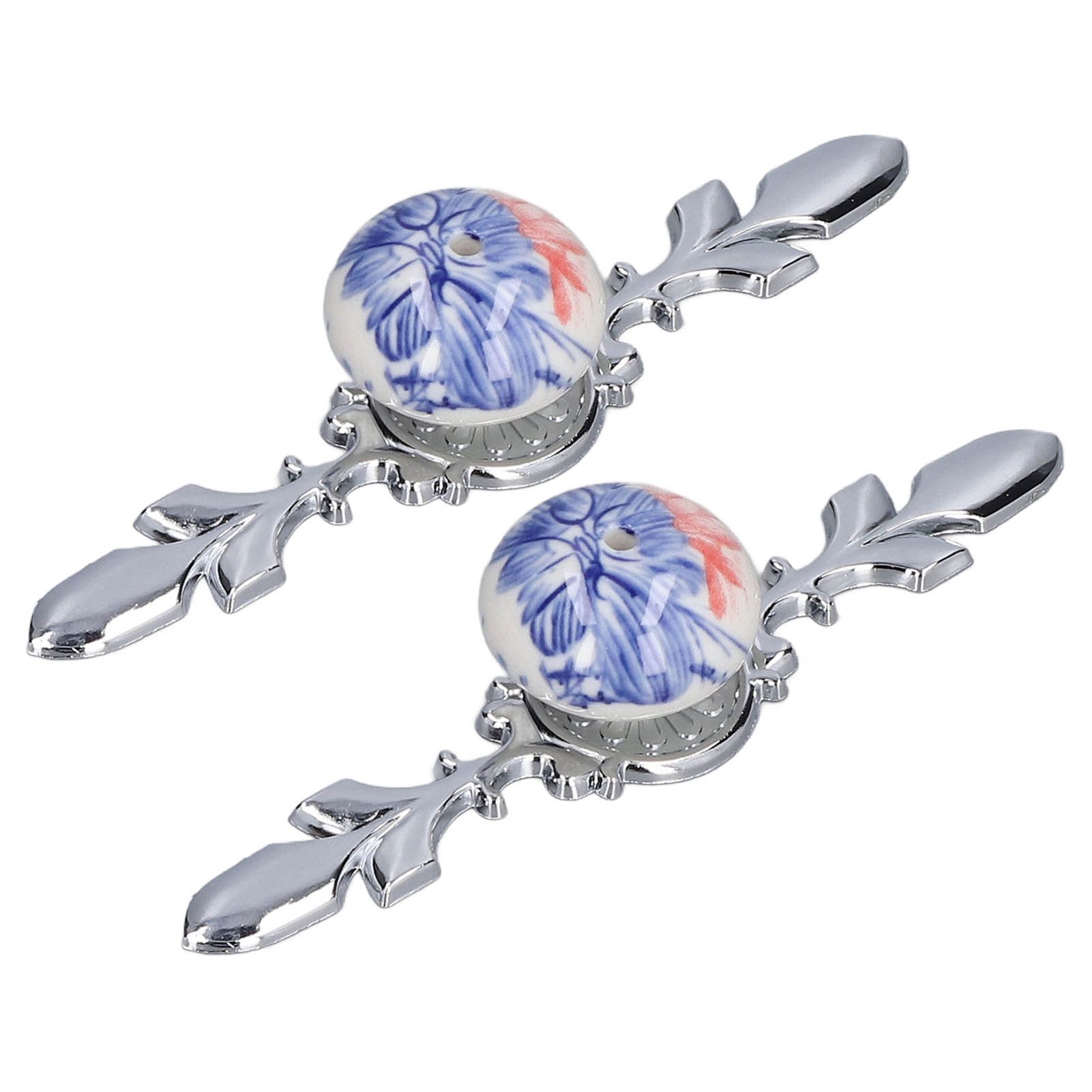 2pcs/set Ceramic Cabinet Handle Modern Simple Style Hand Painted Ceramic Cabinet Knobs1060D Plantain Blue and White Porcelain - Image 7