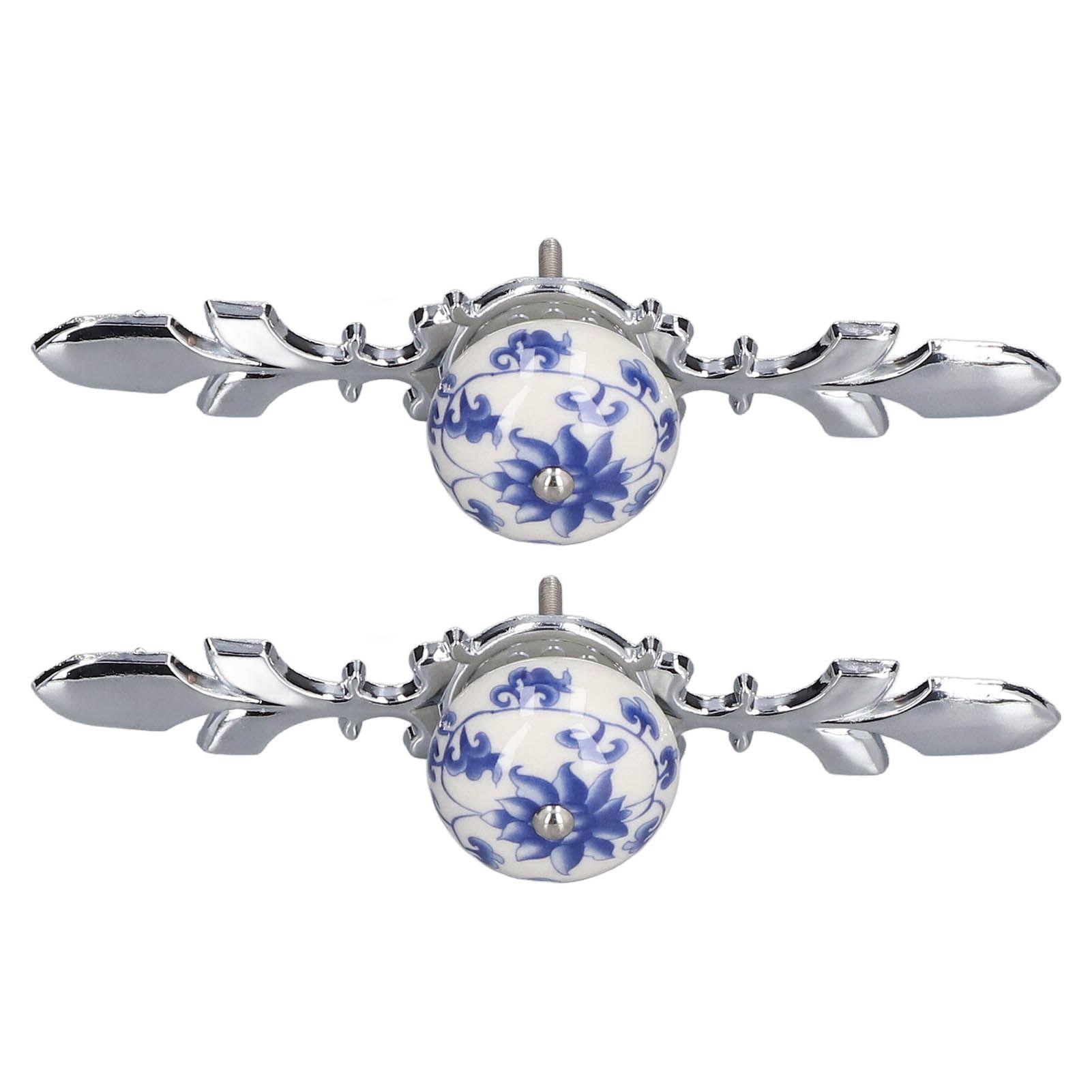 2pcs/set Ceramic Cabinet Handle Modern Simple Style Hand Painted Ceramic Cabinet Knobs1060D Rich Flower Blue and White Porcelain - Image 4