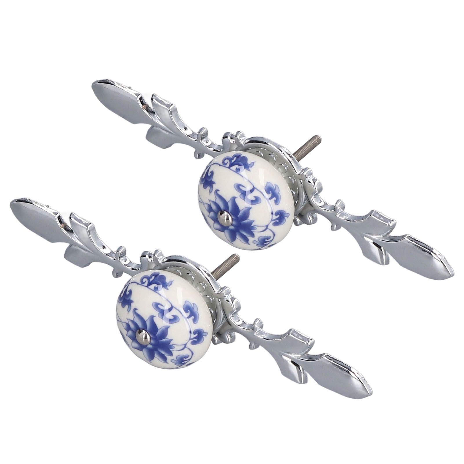 2pcs/set Ceramic Cabinet Handle Modern Simple Style Hand Painted Ceramic Cabinet Knobs1060D Rich Flower Blue and White Porcelain - Image 8