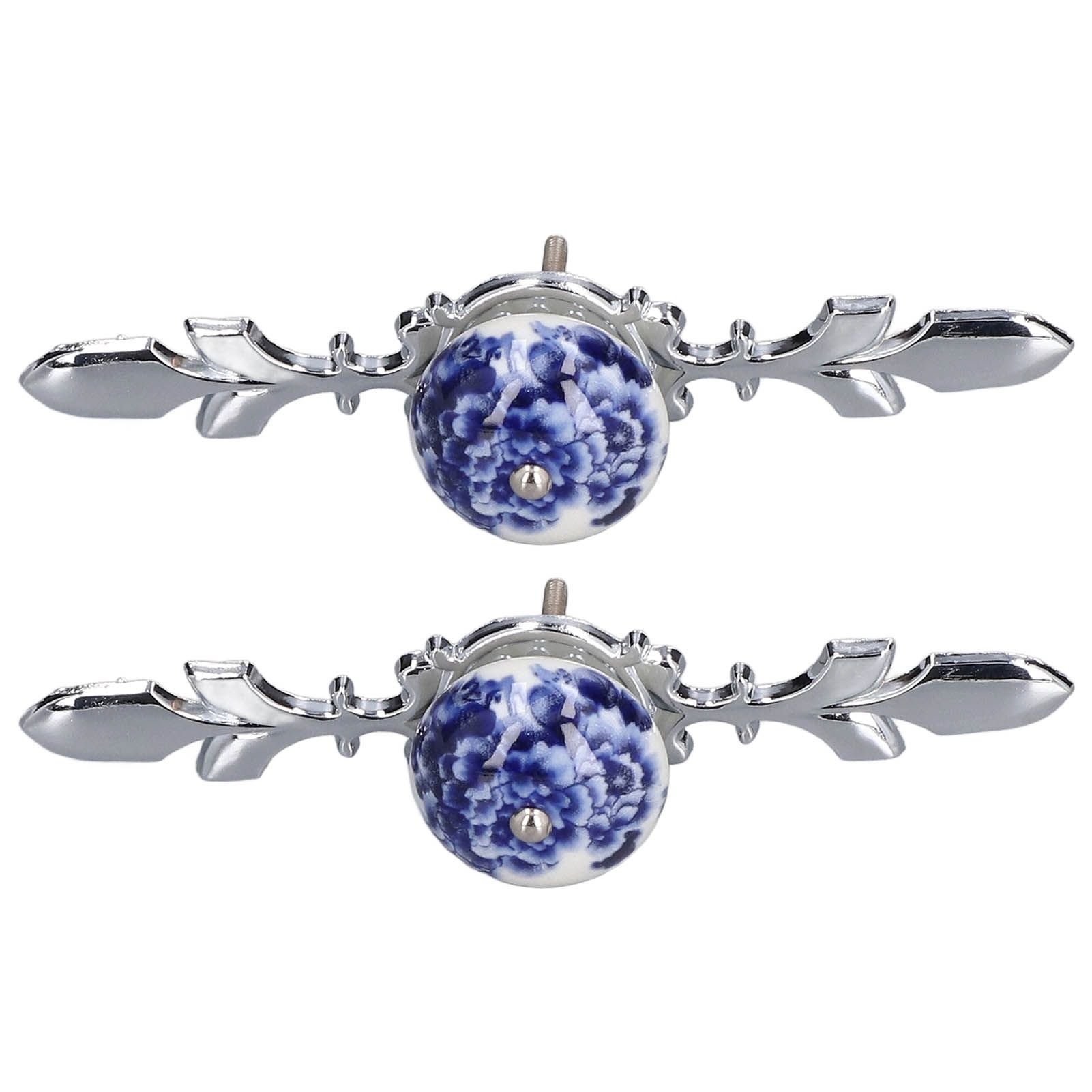 2pcs/set Ceramic Cabinet Handle Modern Simple Style Hand Painted Ceramic Cabinet Knobs1060D Peony Blue and White Porcelain - Image 6