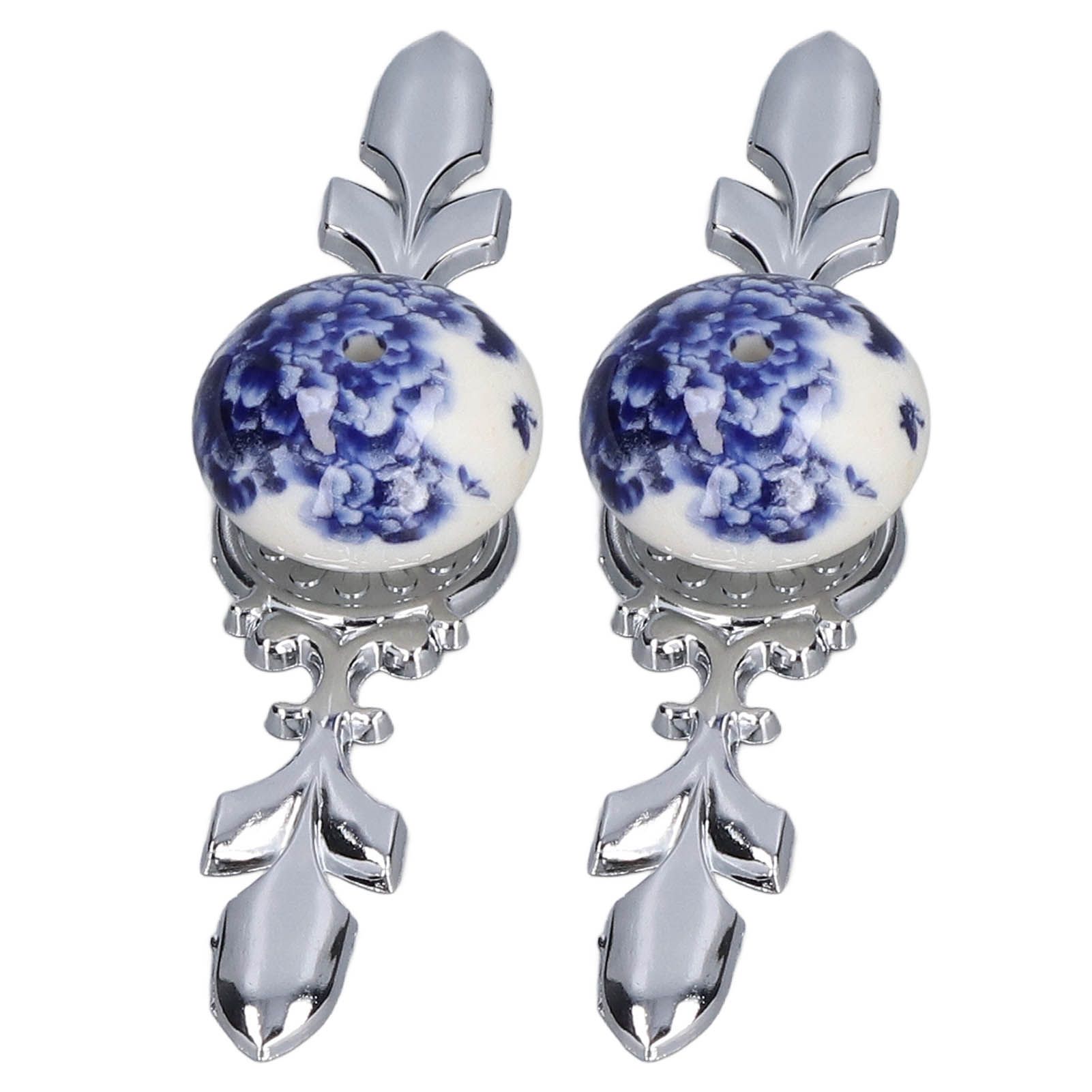 2pcs/set Ceramic Cabinet Handle Modern Simple Style Hand Painted Ceramic Cabinet Knobs1060D Peony Blue and White Porcelain - Image 8