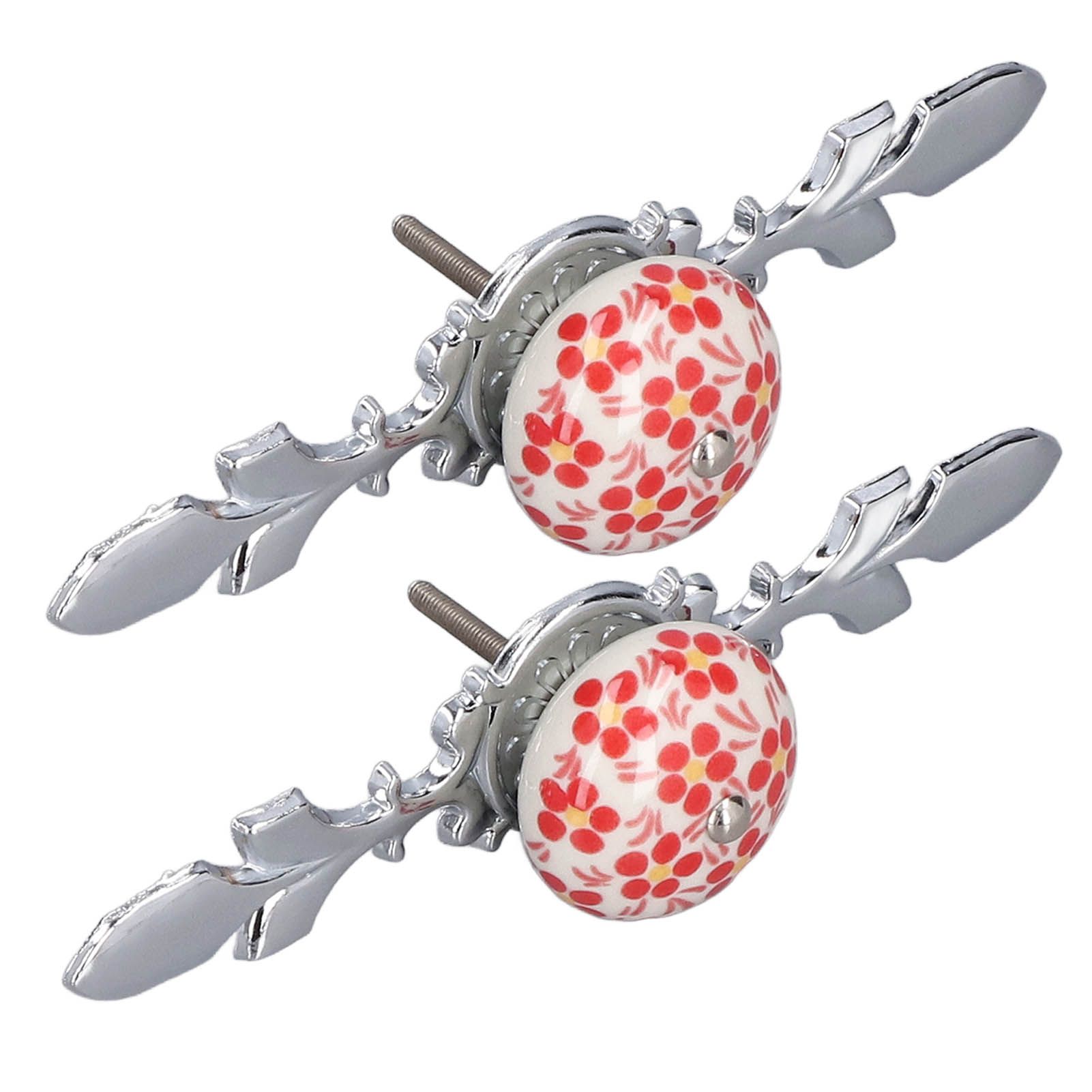 2pcs/set Ceramic Cabinet Handle Modern Simple Style Hand Painted Ceramic Cabinet Knobs1060D Red Flower Blue and White Porcelain - Image 4