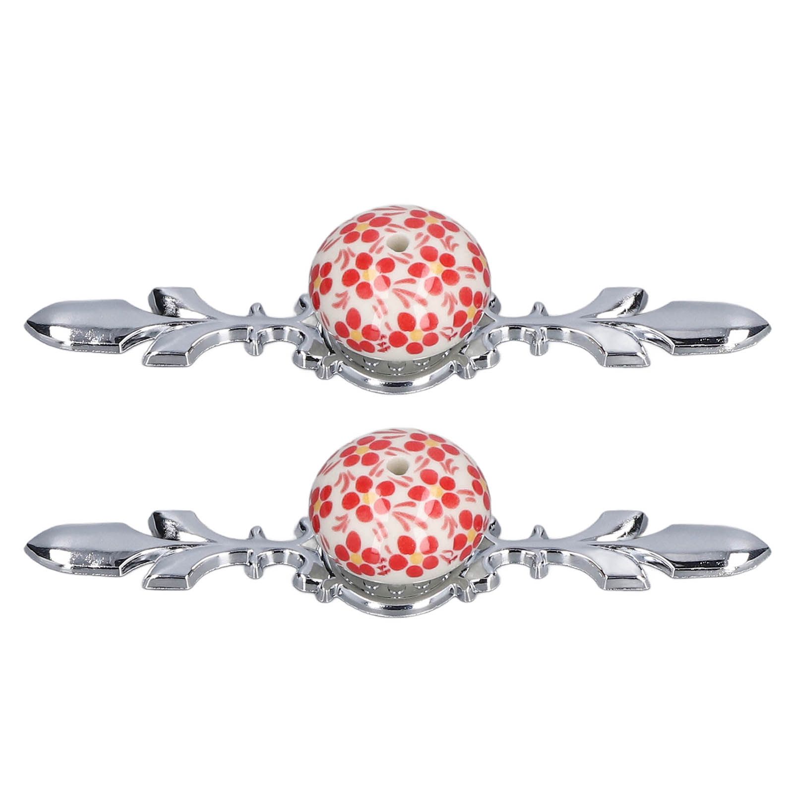 2pcs/set Ceramic Cabinet Handle Modern Simple Style Hand Painted Ceramic Cabinet Knobs1060D Red Flower Blue and White Porcelain - Image 6