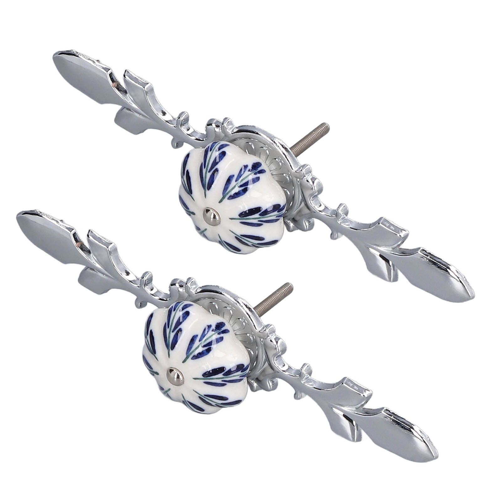 2pcs/set Ceramic Cabinet Handle Modern Simple Style Hand Painted Ceramic Cabinet Knobs1061D Pachira Macrocarpa Blue and White Porcelain - Image 5