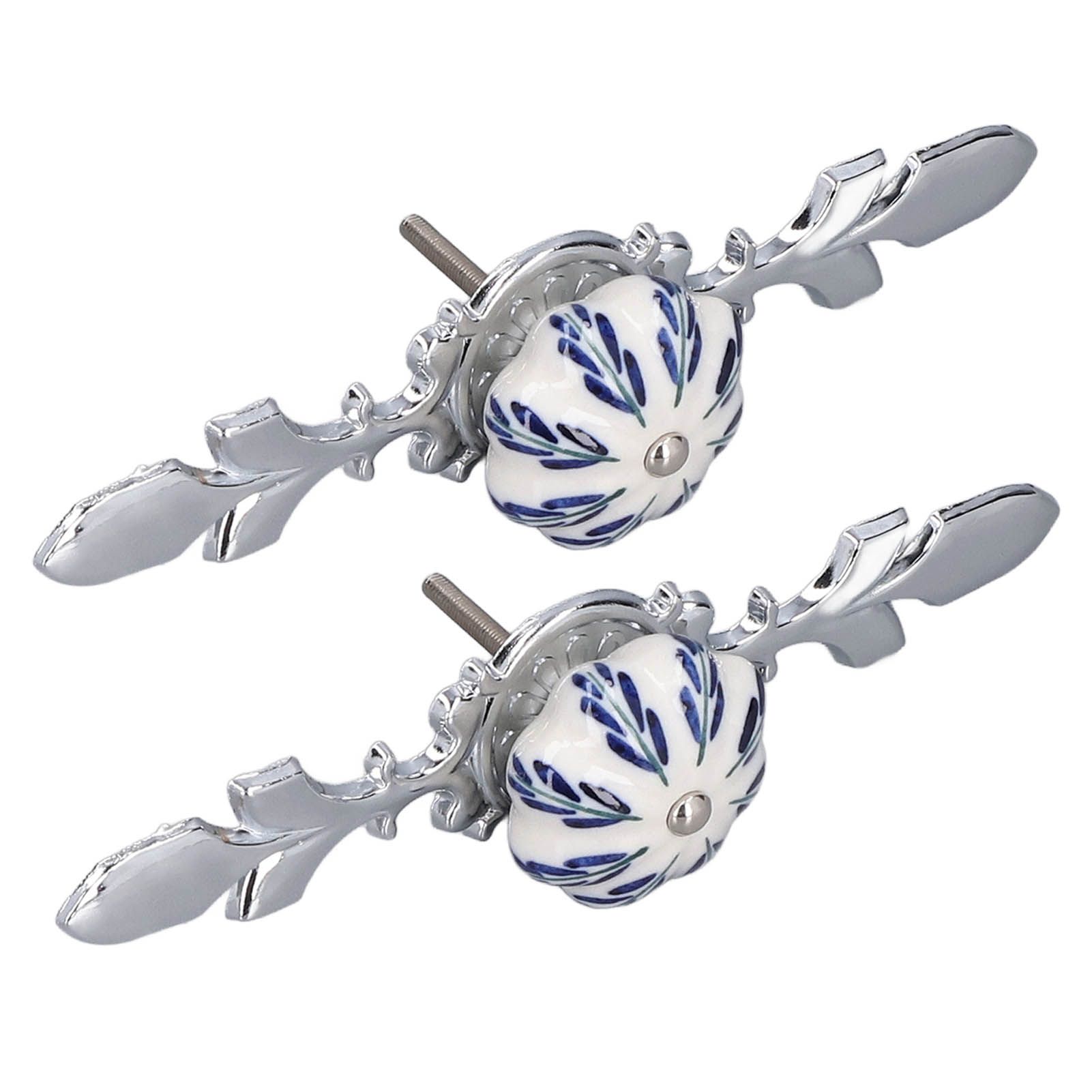 2pcs/set Ceramic Cabinet Handle Modern Simple Style Hand Painted Ceramic Cabinet Knobs1061D Pachira Macrocarpa Blue and White Porcelain - Image 6