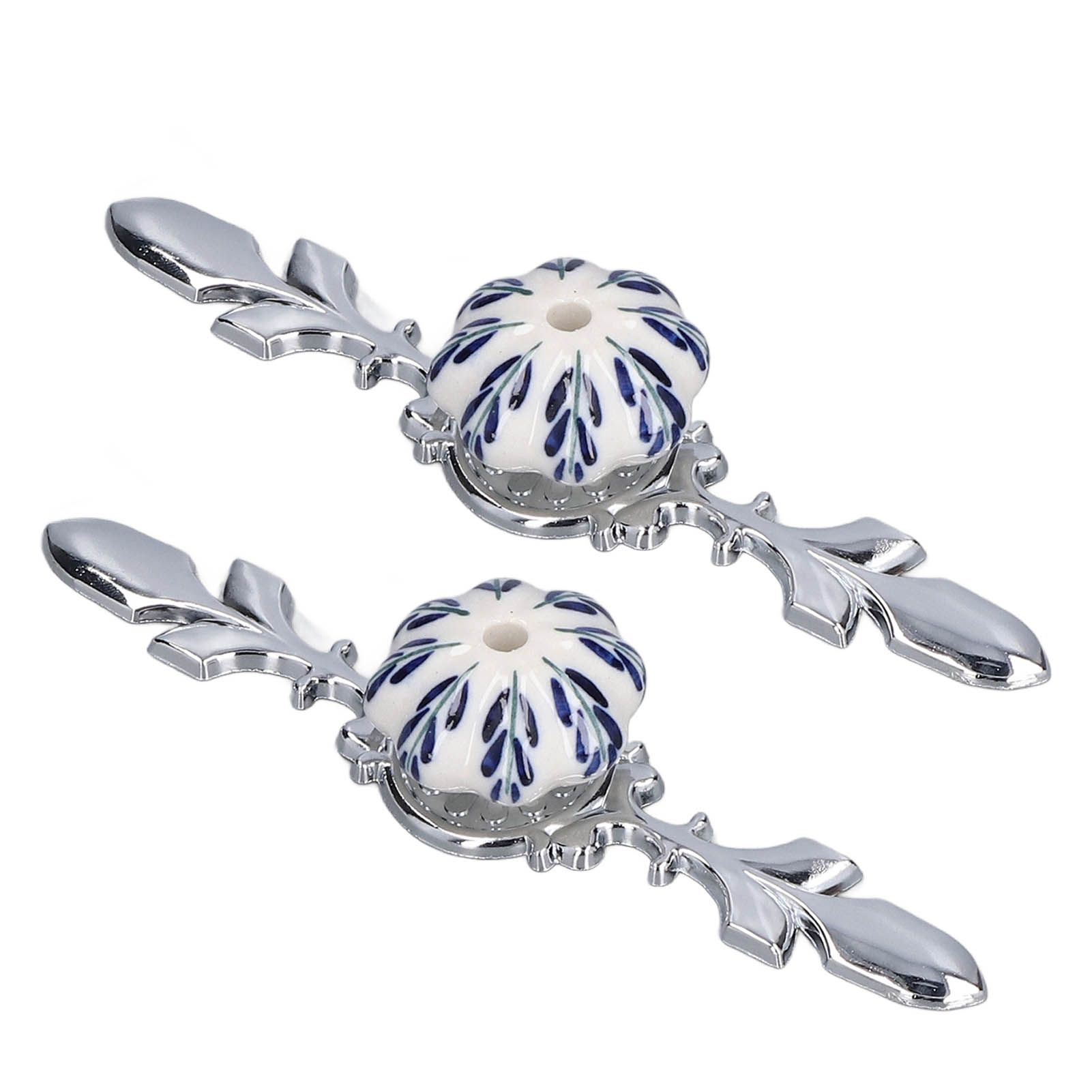 2pcs/set Ceramic Cabinet Handle Modern Simple Style Hand Painted Ceramic Cabinet Knobs1061D Pachira Macrocarpa Blue and White Porcelain - Image 7