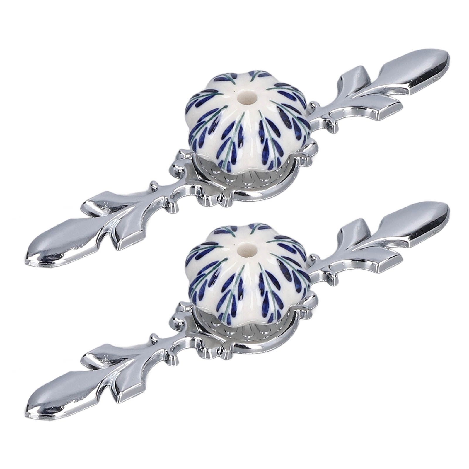 2pcs/set Ceramic Cabinet Handle Modern Simple Style Hand Painted Ceramic Cabinet Knobs1061D Pachira Macrocarpa Blue and White Porcelain - Image 8