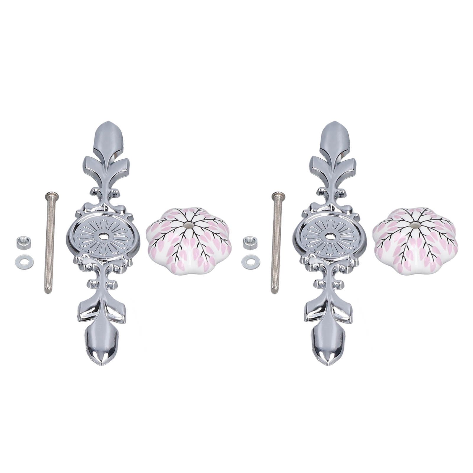 2pcs/set Ceramic Cabinet Handle Modern Simple Style Hand Painted Ceramic Cabinet Knobs1061D Flower Pattern - Image 2