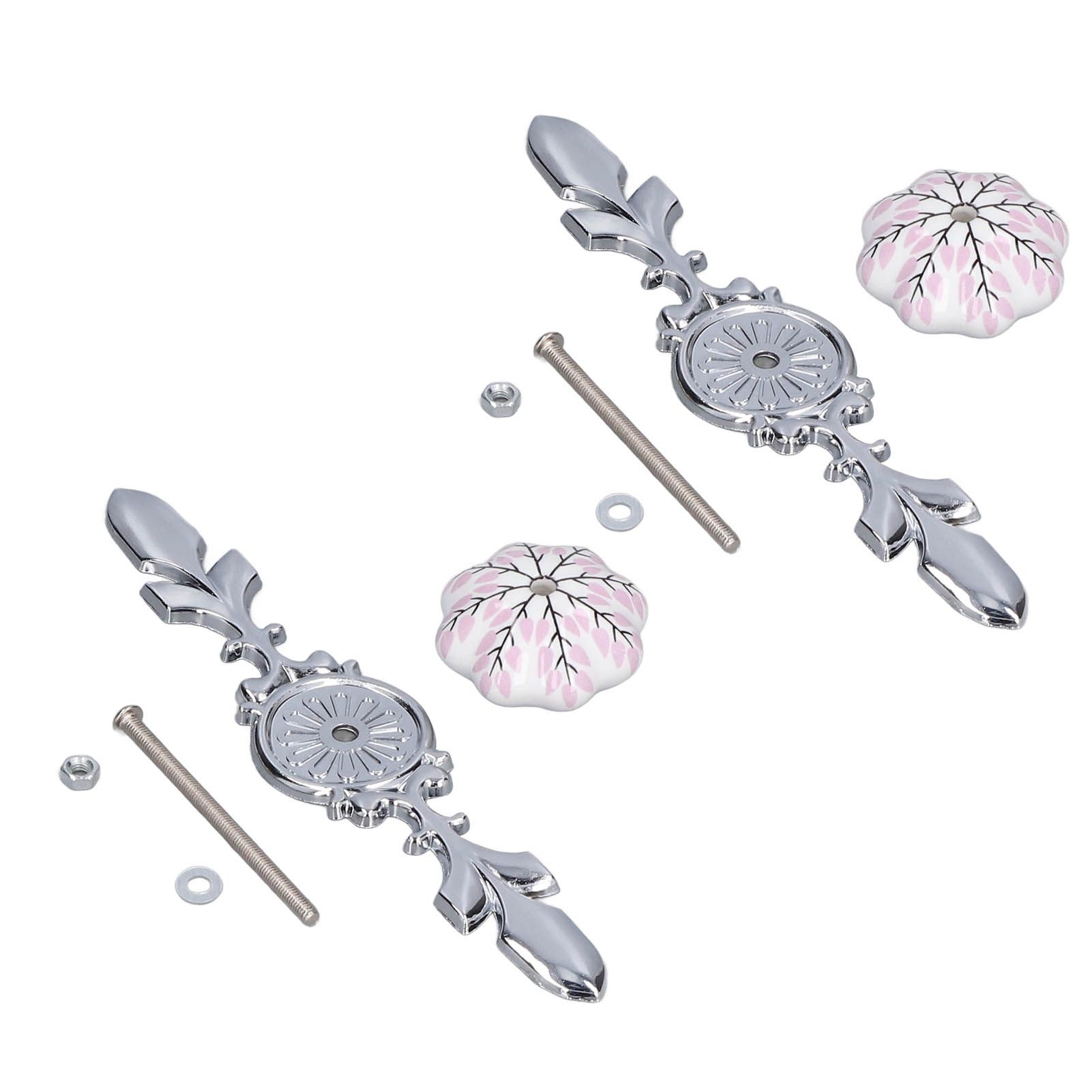 2pcs/set Ceramic Cabinet Handle Modern Simple Style Hand Painted Ceramic Cabinet Knobs1061D Flower Pattern - Image 3