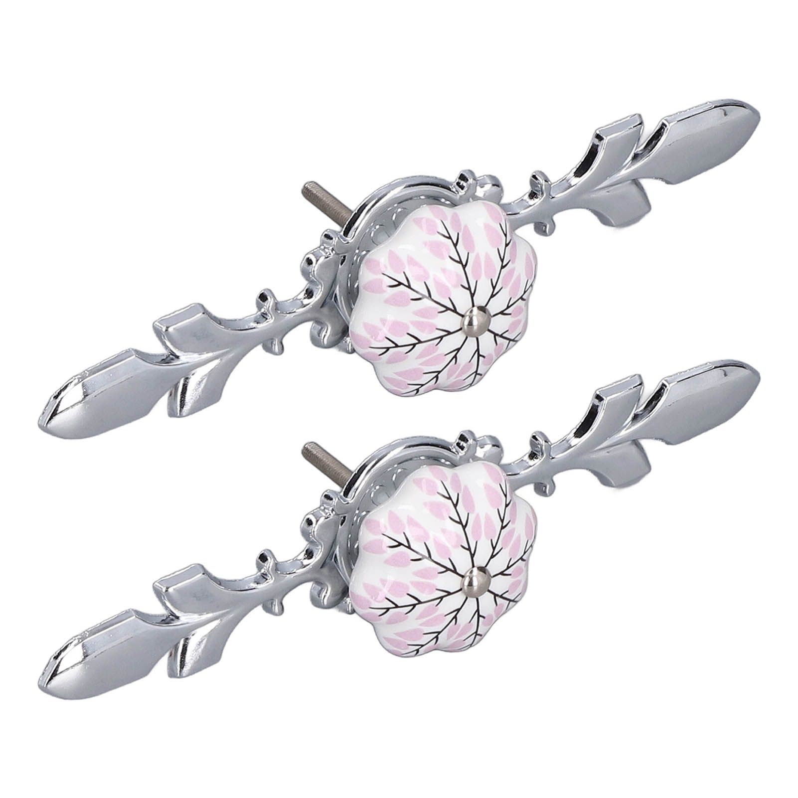 2pcs/set Ceramic Cabinet Handle Modern Simple Style Hand Painted Ceramic Cabinet Knobs1061D Flower Pattern - Image 4