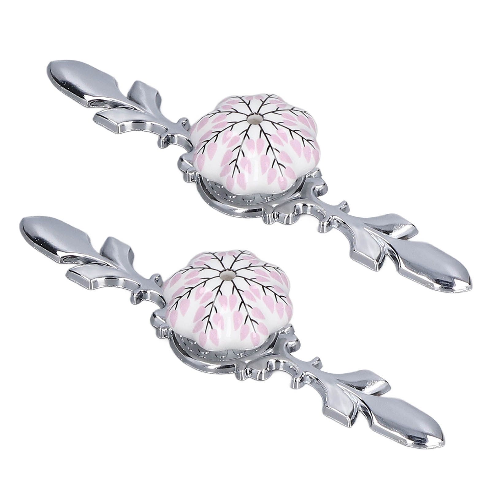 2pcs/set Ceramic Cabinet Handle Modern Simple Style Hand Painted Ceramic Cabinet Knobs1061D Flower Pattern - Image 5