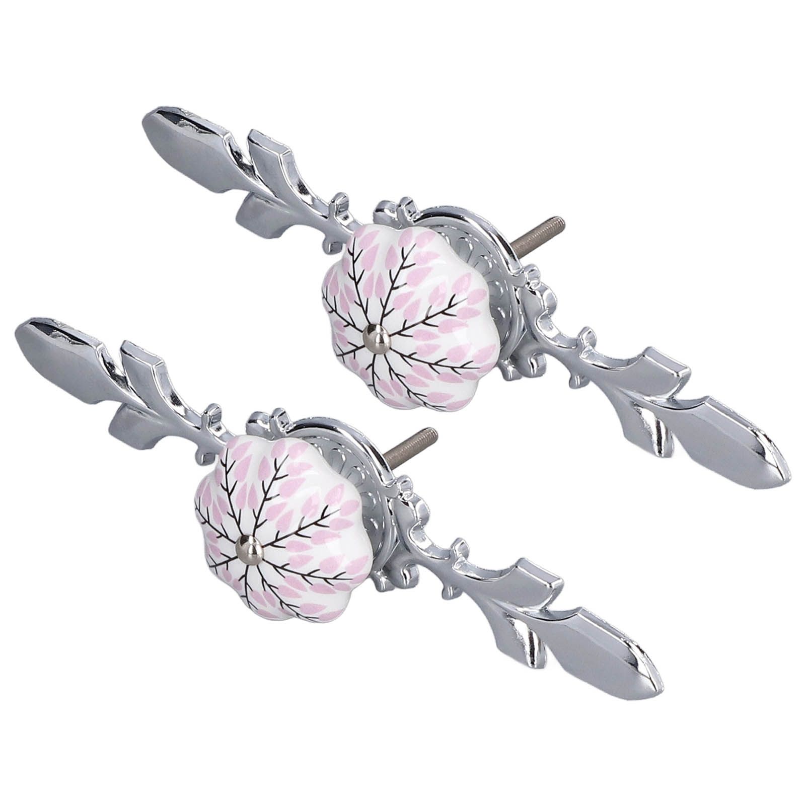 2pcs/set Ceramic Cabinet Handle Modern Simple Style Hand Painted Ceramic Cabinet Knobs1061D Flower Pattern - Image 6
