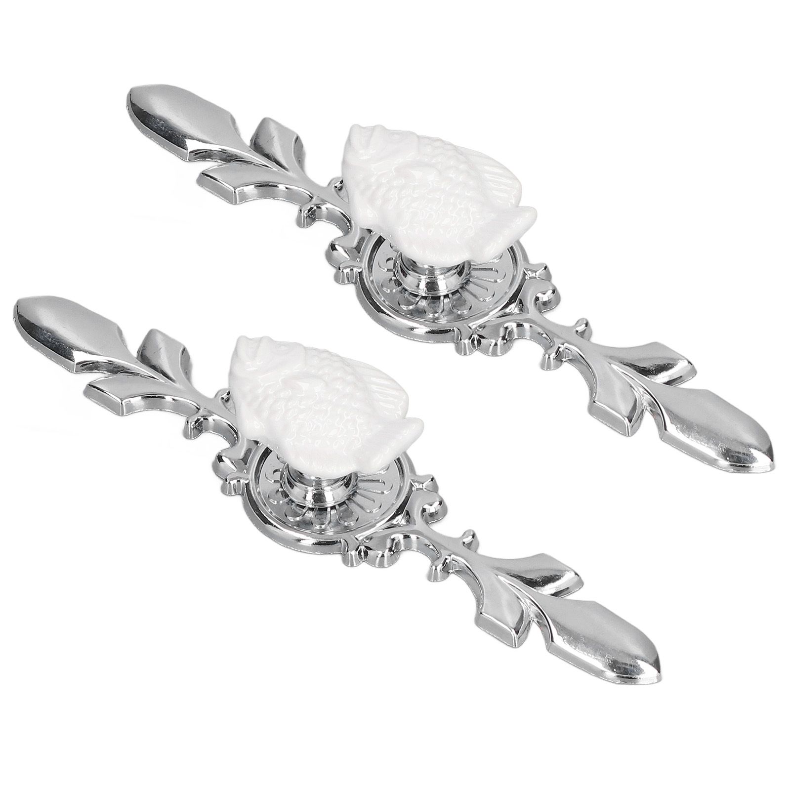 2 Set Drawer Knobs Pull Handles Ceramics Cabinet Cupboard Door Decorative Knobs with Plate for Kitchen Bathroom Office1088D Madarine - Image 3