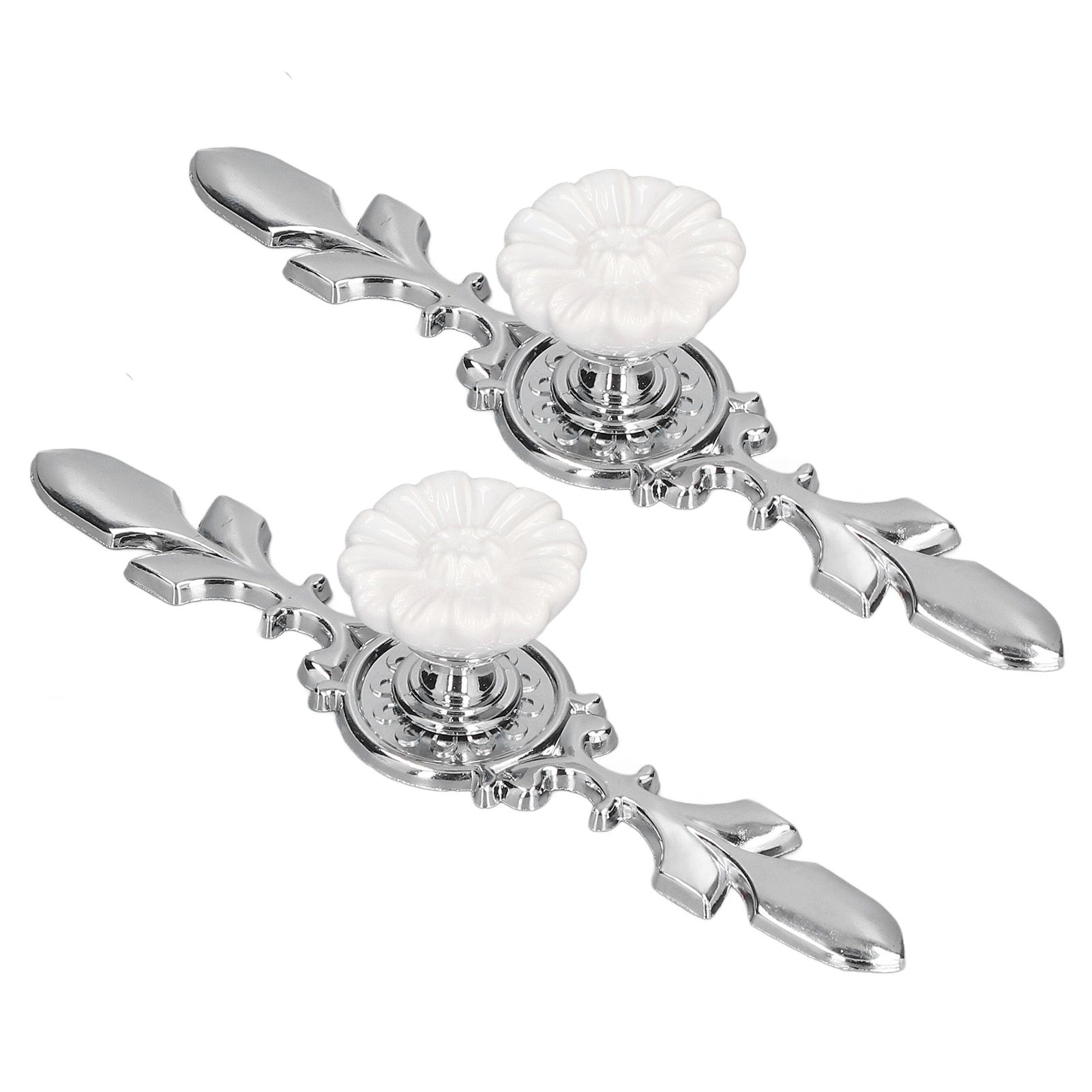 2 Set Drawer Knobs Pull Handles Ceramics Cabinet Cupboard Door Decorative Knobs with Plate for Kitchen Bathroom Office1088D Magnolia - Image 3