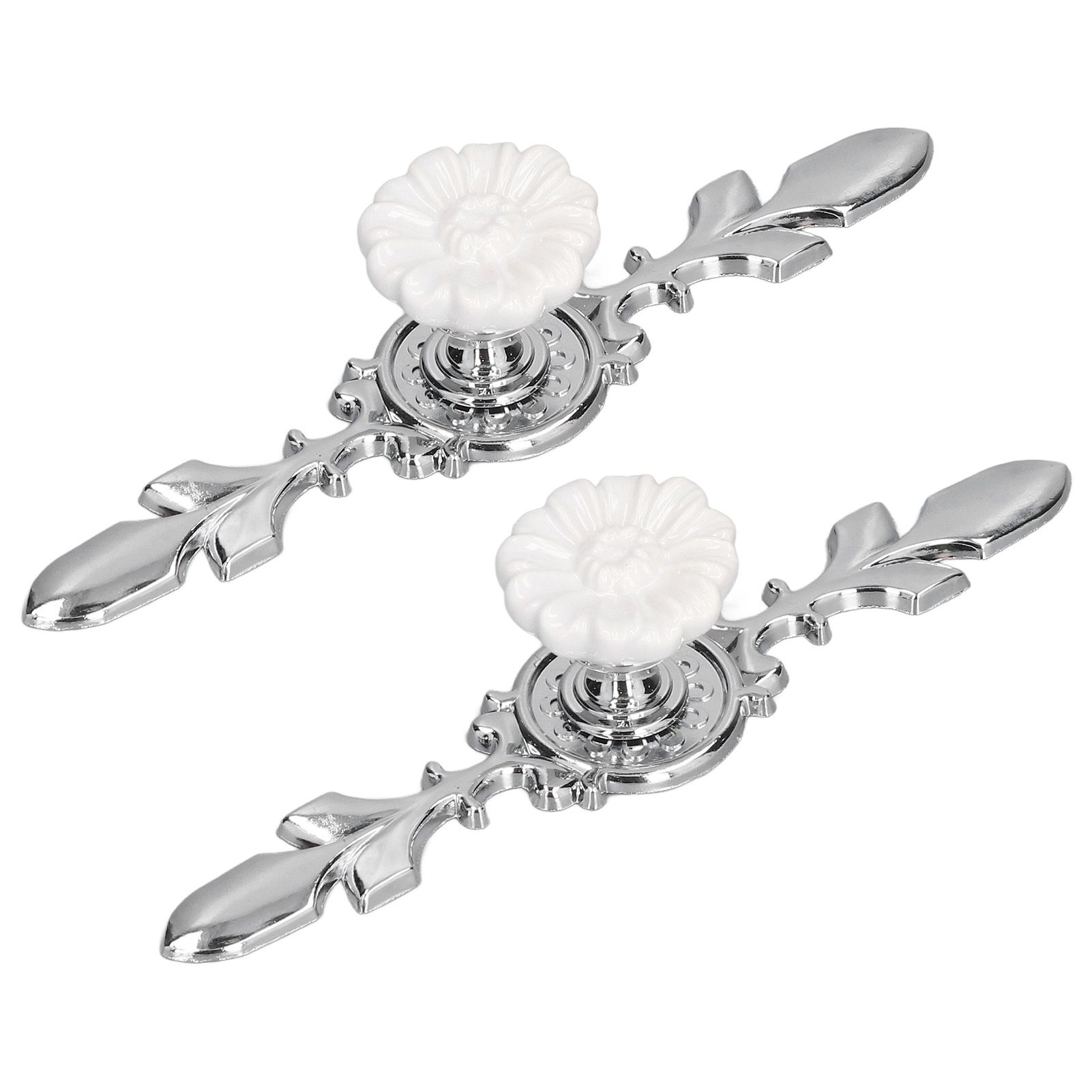 2 Set Drawer Knobs Pull Handles Ceramics Cabinet Cupboard Door Decorative Knobs with Plate for Kitchen Bathroom Office1088D Magnolia - Image 5