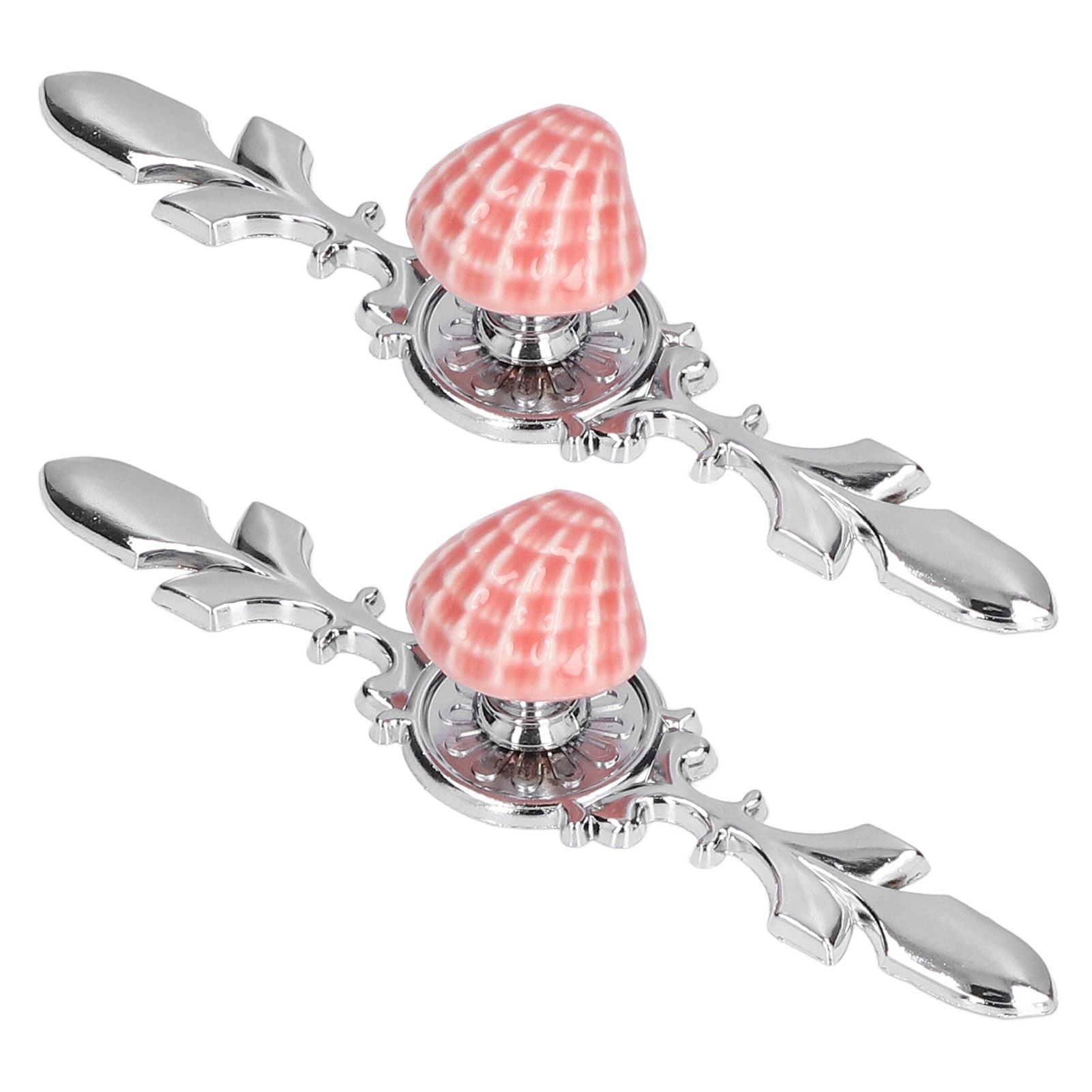 2 Set Drawer Knobs Pull Handles Ceramics Cabinet Decorative Knobs with Plate for Kitchen Bathroom Office Decoration1088D Shell - Image 2