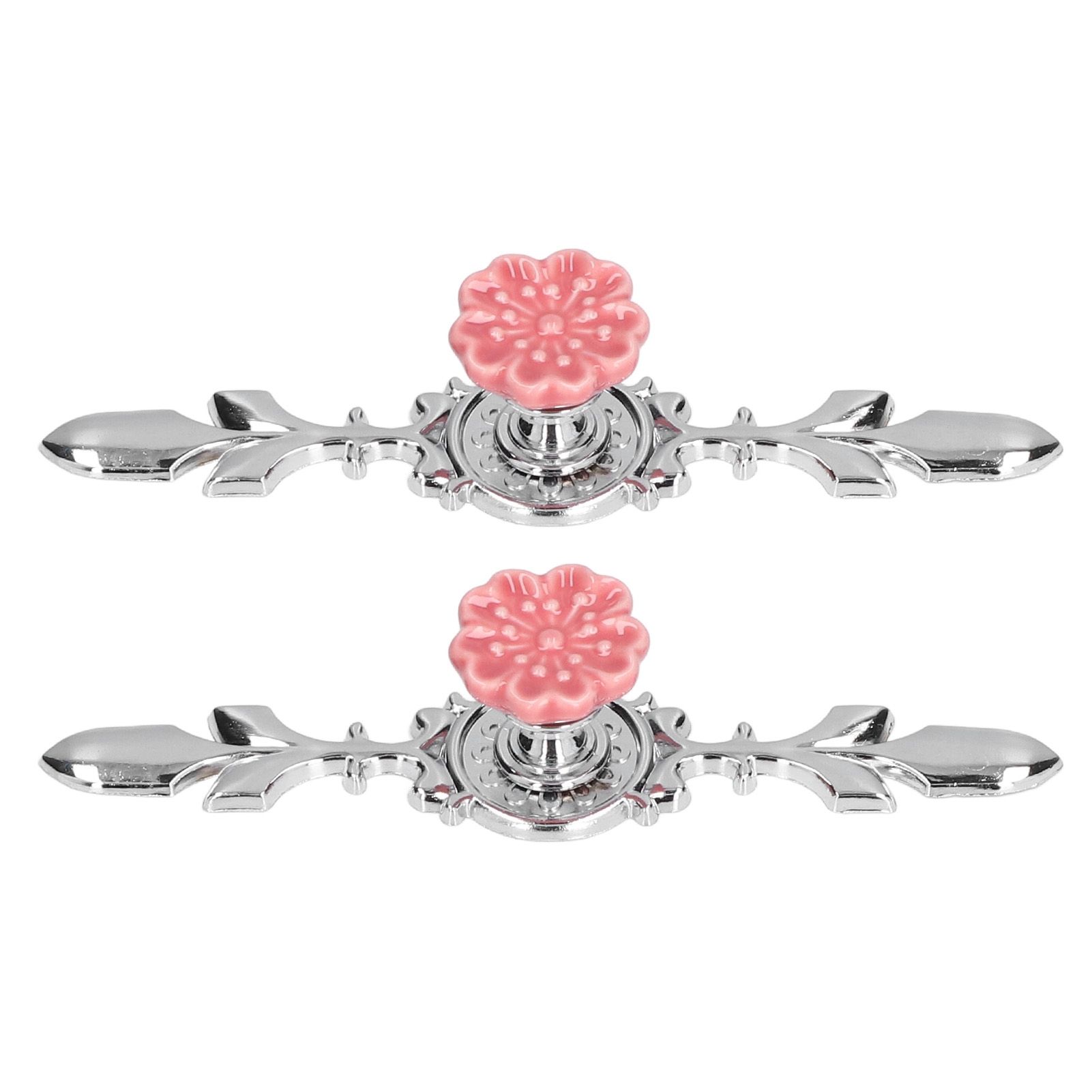 2 Set Drawer Knobs Pull Handles Ceramics Cabinet Decorative Knobs with Plate for Kitchen Bathroom Office Decoration1088D Magnolia - Image 7
