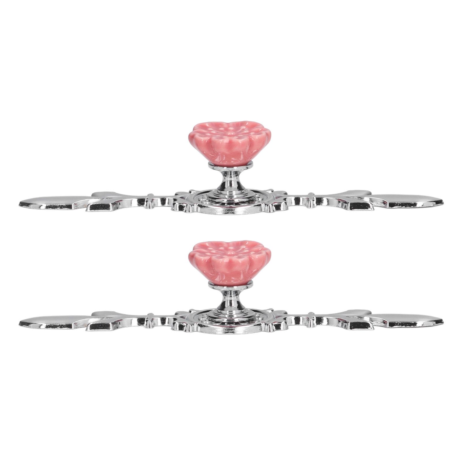 2 Set Drawer Knobs Pull Handles Ceramics Cabinet Decorative Knobs with Plate for Kitchen Bathroom Office Decoration1088D Magnolia - Image 8