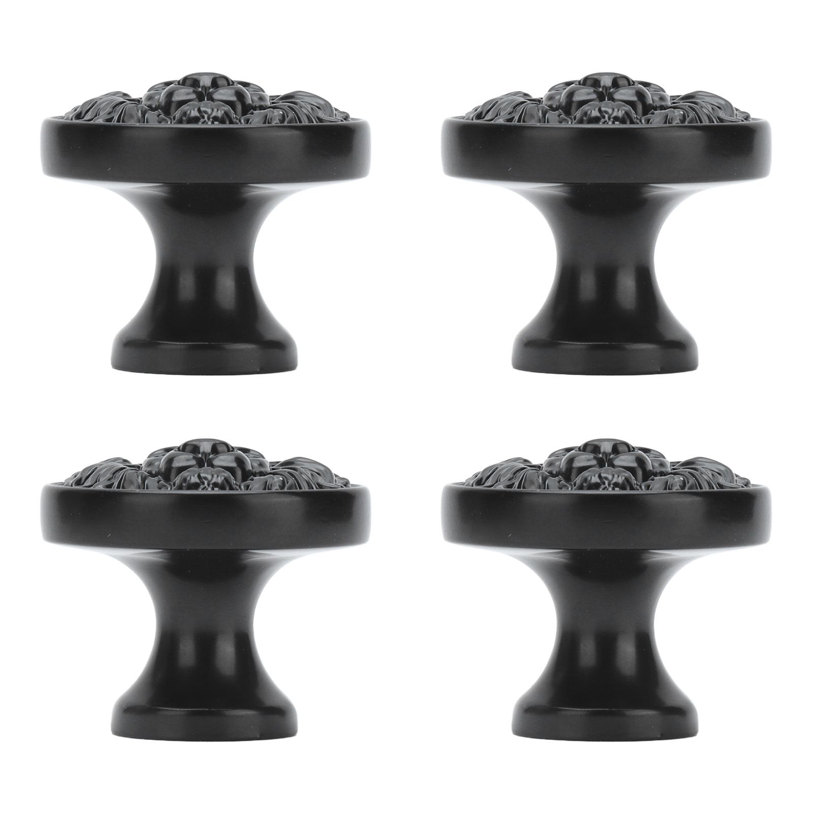 4Set Lion Head Zinc Alloy Cabinet Door Handle Modern Antique Cartoon Solid Drawer Pull Circular Single Hole Buckle Hand399 Lion Head Black - Image 8