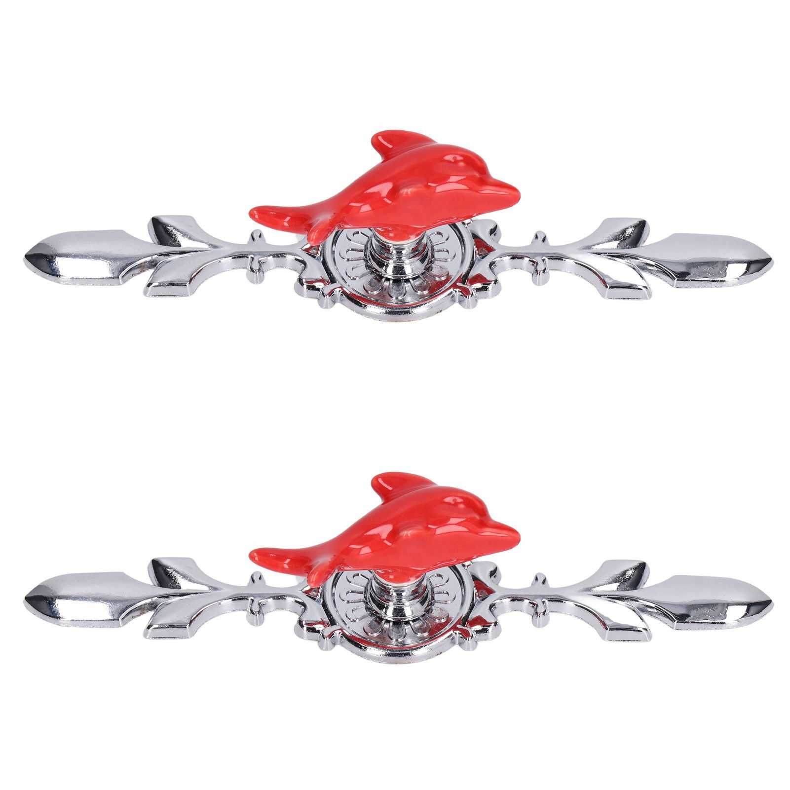 2Set Drawer Pull Knob Zinc Alloy Cabinet Wardrobe Closet Knob for Kitchen Furniture Decoration1077D Red Dolphin - Image 2