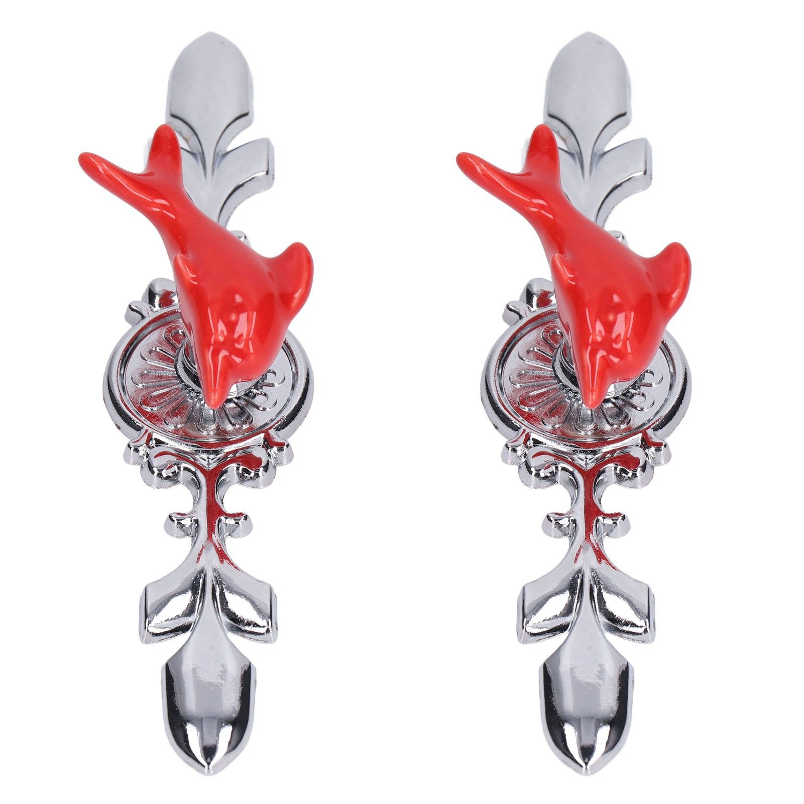 2Set Drawer Pull Knob Zinc Alloy Cabinet Wardrobe Closet Knob for Kitchen Furniture Decoration1077D Red Dolphin - Image 3
