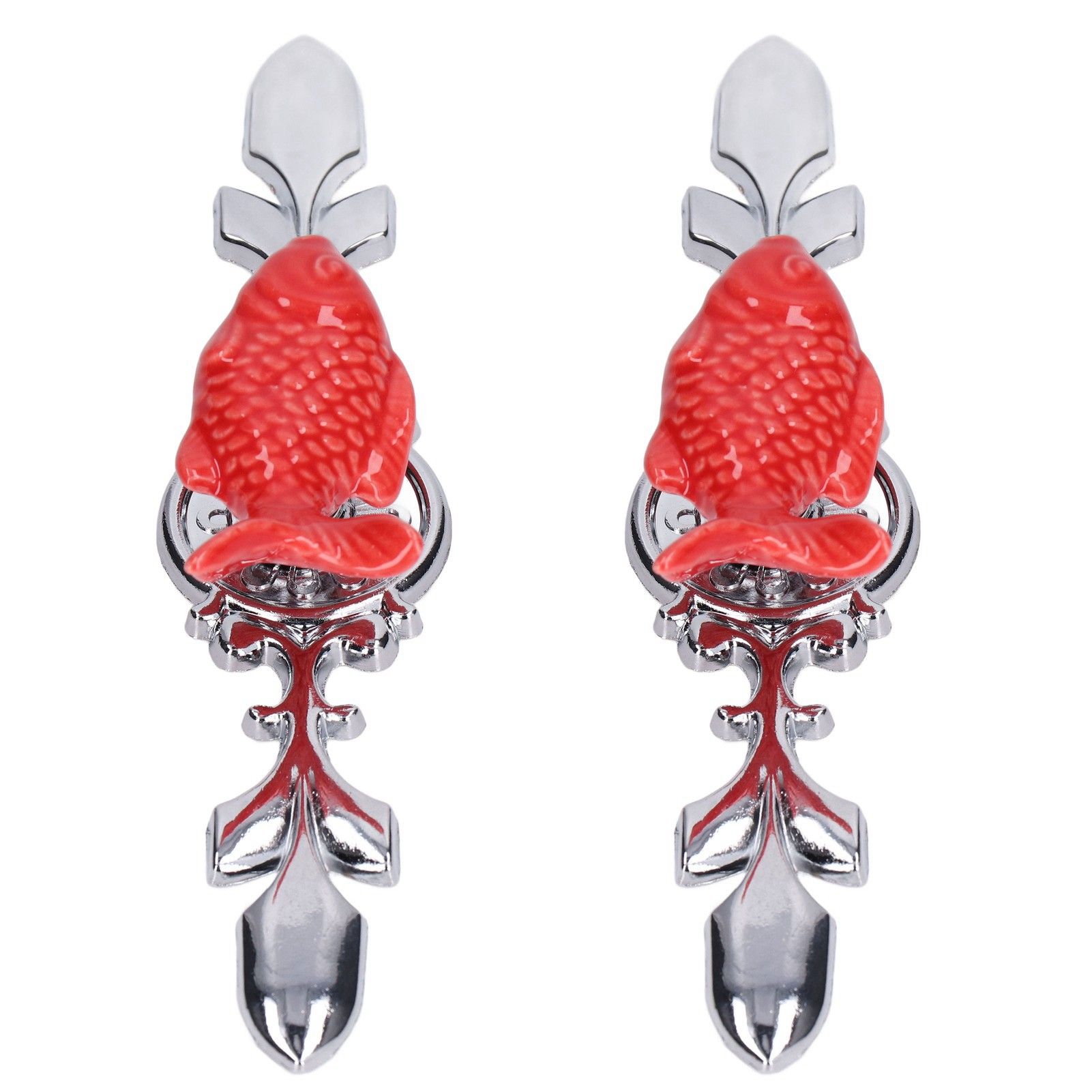 2Set Drawer Pull Knob Zinc Alloy Cabinet Wardrobe Closet Knob for Kitchen Furniture Decoration1077D Red Grass Carp - Image 2