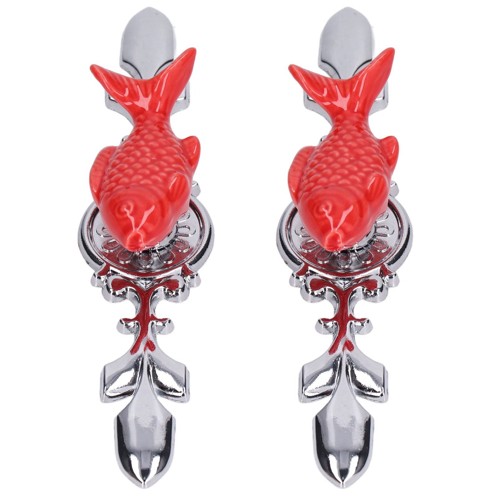 2Set Drawer Pull Knob Zinc Alloy Cabinet Wardrobe Closet Knob for Kitchen Furniture Decoration1077D Red Grass Carp - Image 3