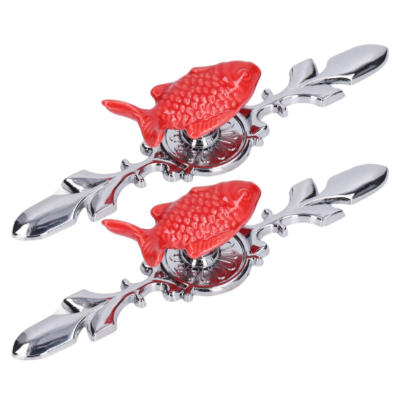 2Set Drawer Pull Knob Zinc Alloy Cabinet Wardrobe Closet Knob for Kitchen Furniture Decoration1077D Red Grass Carp - Image 4