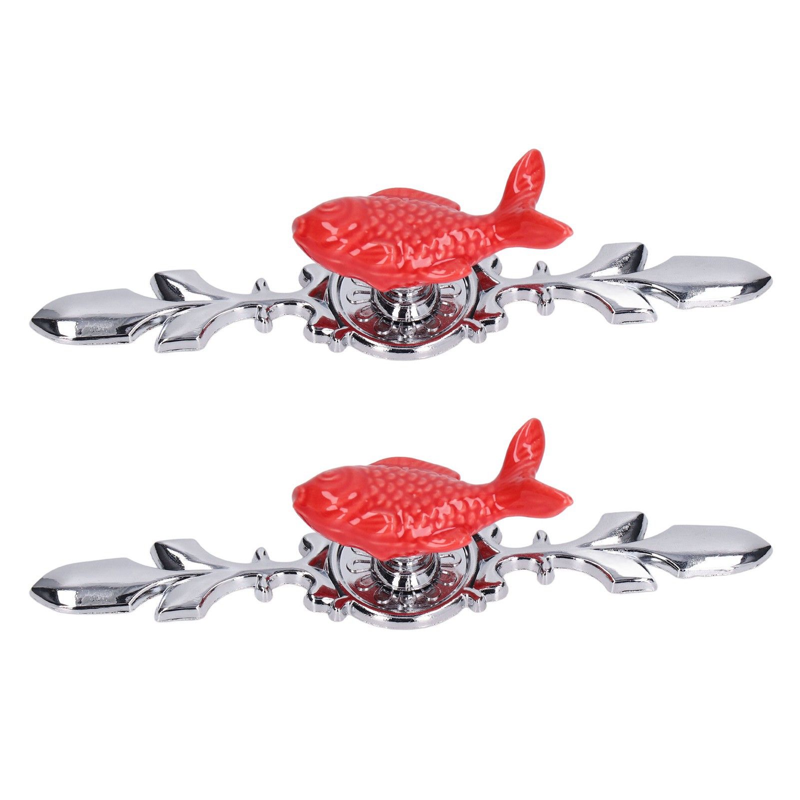 2Set Drawer Pull Knob Zinc Alloy Cabinet Wardrobe Closet Knob for Kitchen Furniture Decoration1077D Red Grass Carp - Image 5