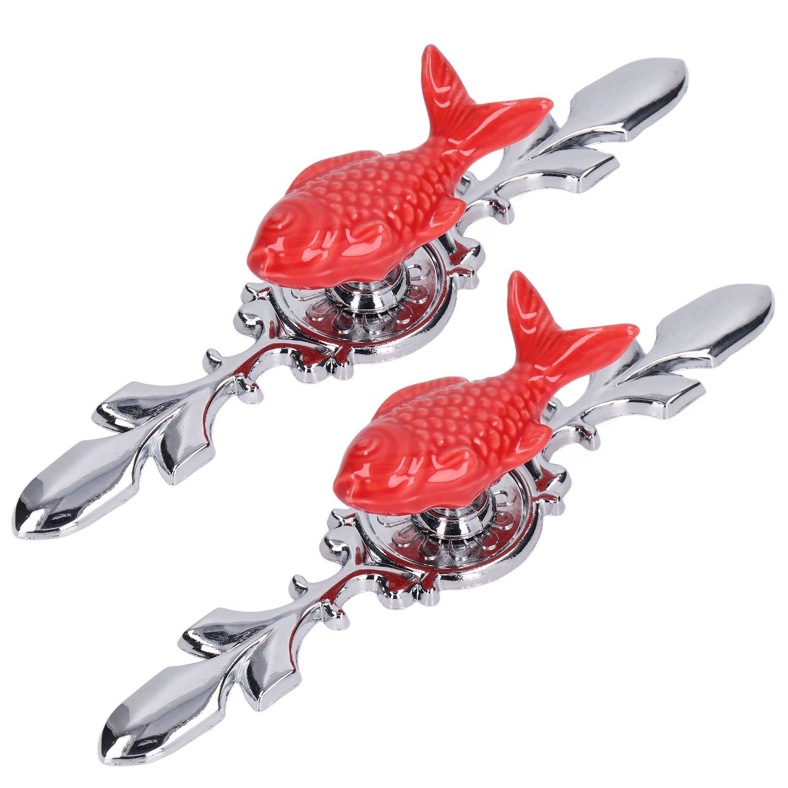 2Set Drawer Pull Knob Zinc Alloy Cabinet Wardrobe Closet Knob for Kitchen Furniture Decoration1077D Red Grass Carp - Image 6