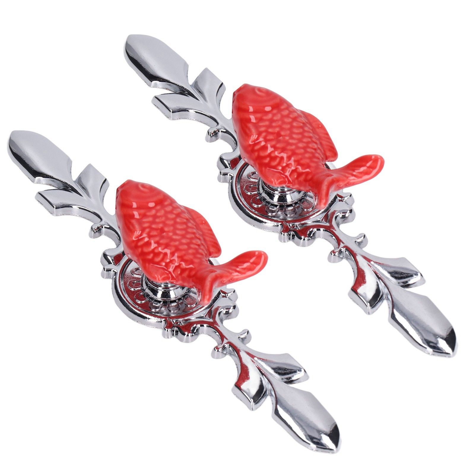 2Set Drawer Pull Knob Zinc Alloy Cabinet Wardrobe Closet Knob for Kitchen Furniture Decoration1077D Red Grass Carp - Image 8