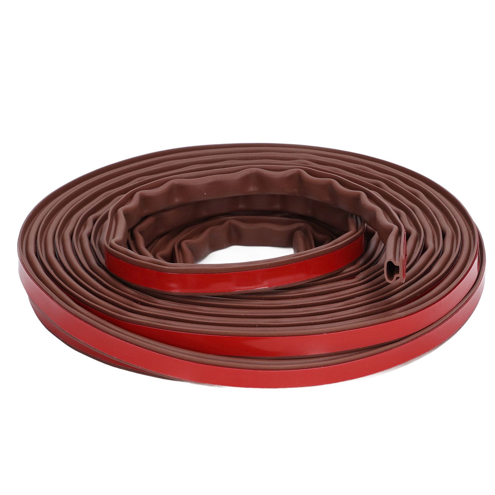 6m Door Sealing Strip Silicone Rubber Self Adhesive Weather Strip Brown Window Sealing Strip for HomeHeight 6mm / 0.2in - Image 1