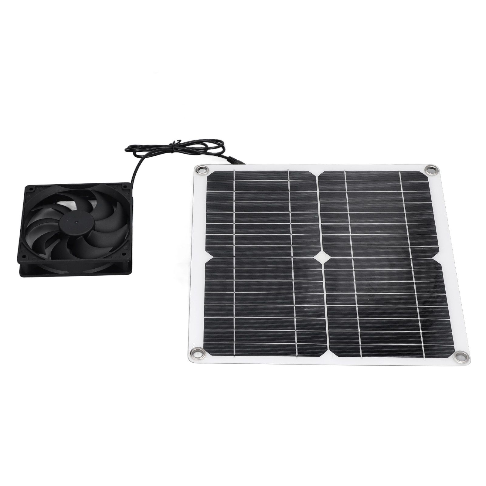 12W Solar Panel Fan Kit USB Solar Powered Fan for Greenhouses Sheds Pet Houses Mobile Phone Charging - Image 2